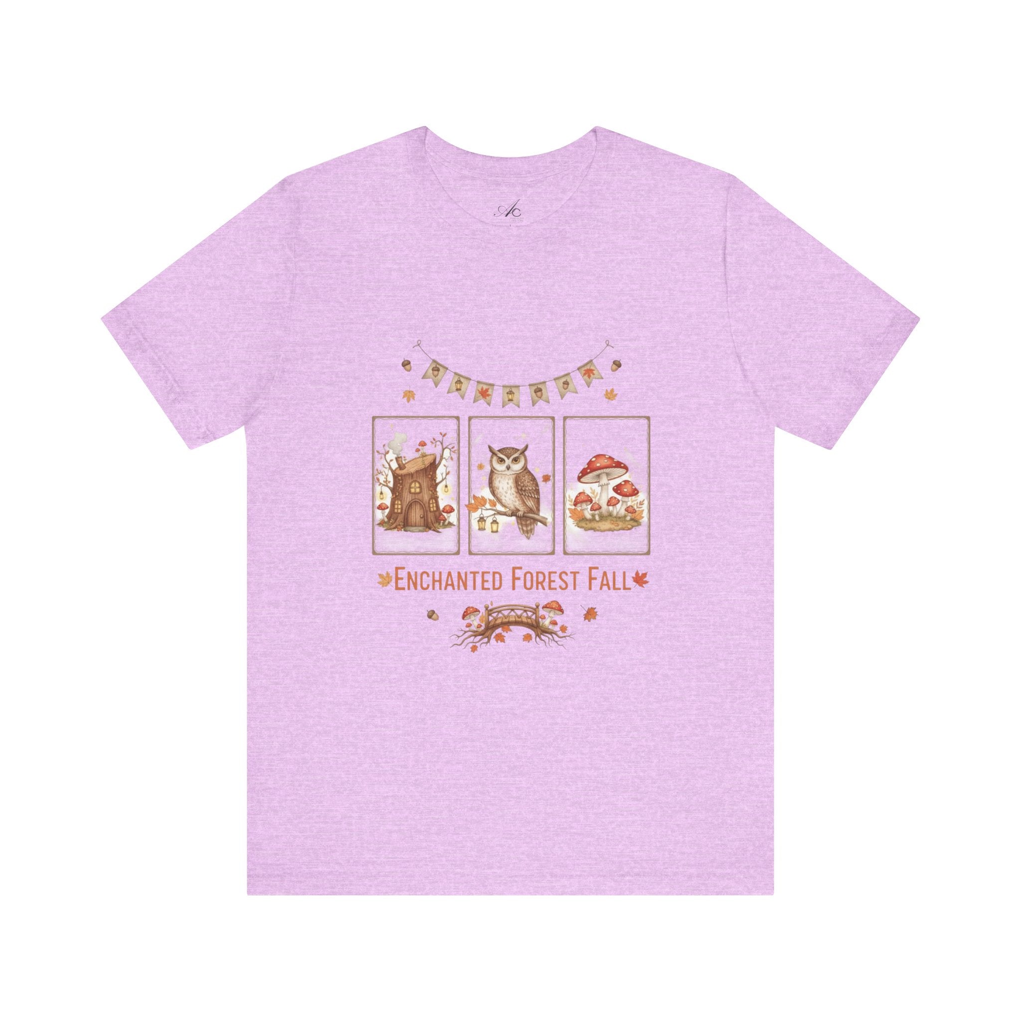 Enchanted Forest Fall Tee, Cute Owl Shirt, Autumn Graphic Tee, Nature Lover Gift, Cozy Fall Apparel, Wildlife T-Shirt, Unisex Fall Top