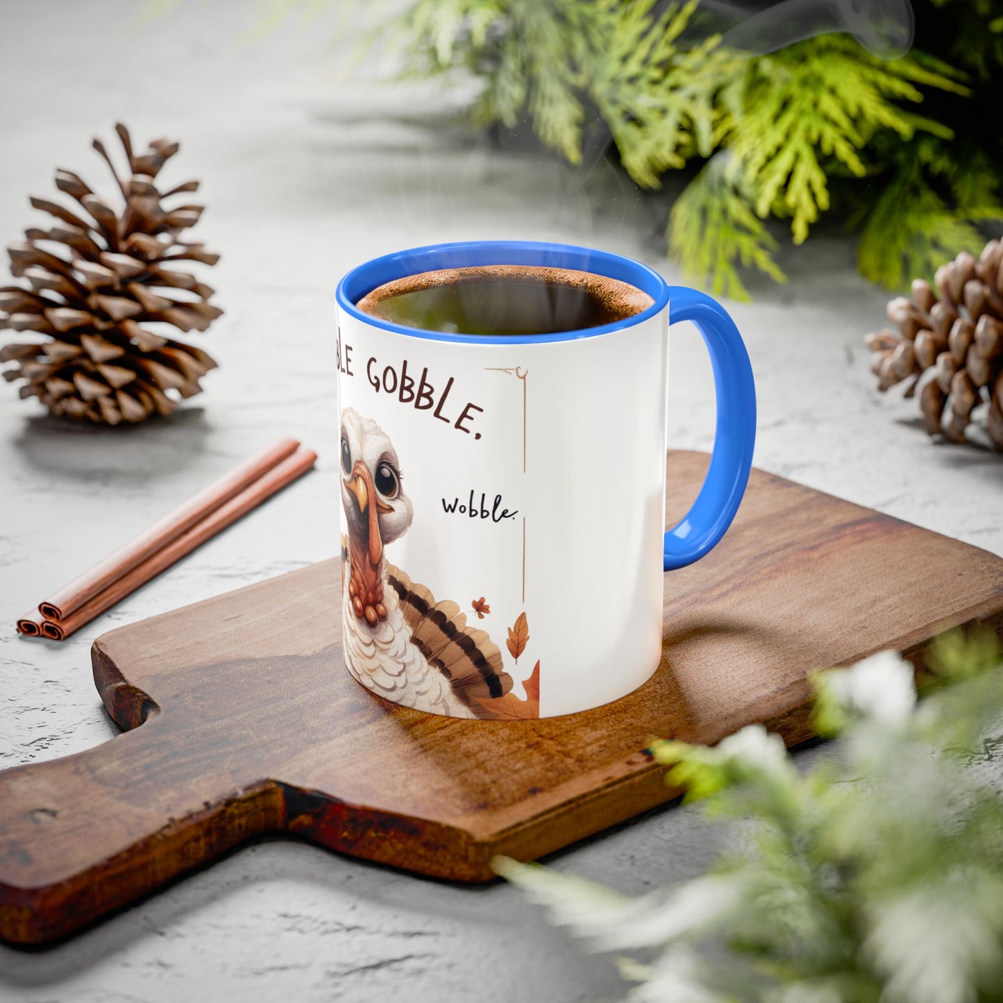 Mix cozy, aesthetic, and autumn-inspired sayings 🍁 Whimsical Thanksgiving Mug - Gobble Gobble Design