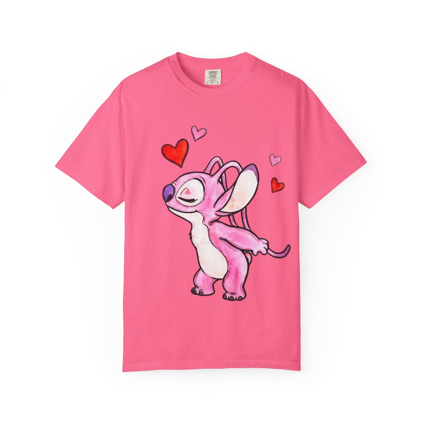 T-Shirt — Cute Pink Cartoon Creature with Hearts | Valentine’s Gift Tee