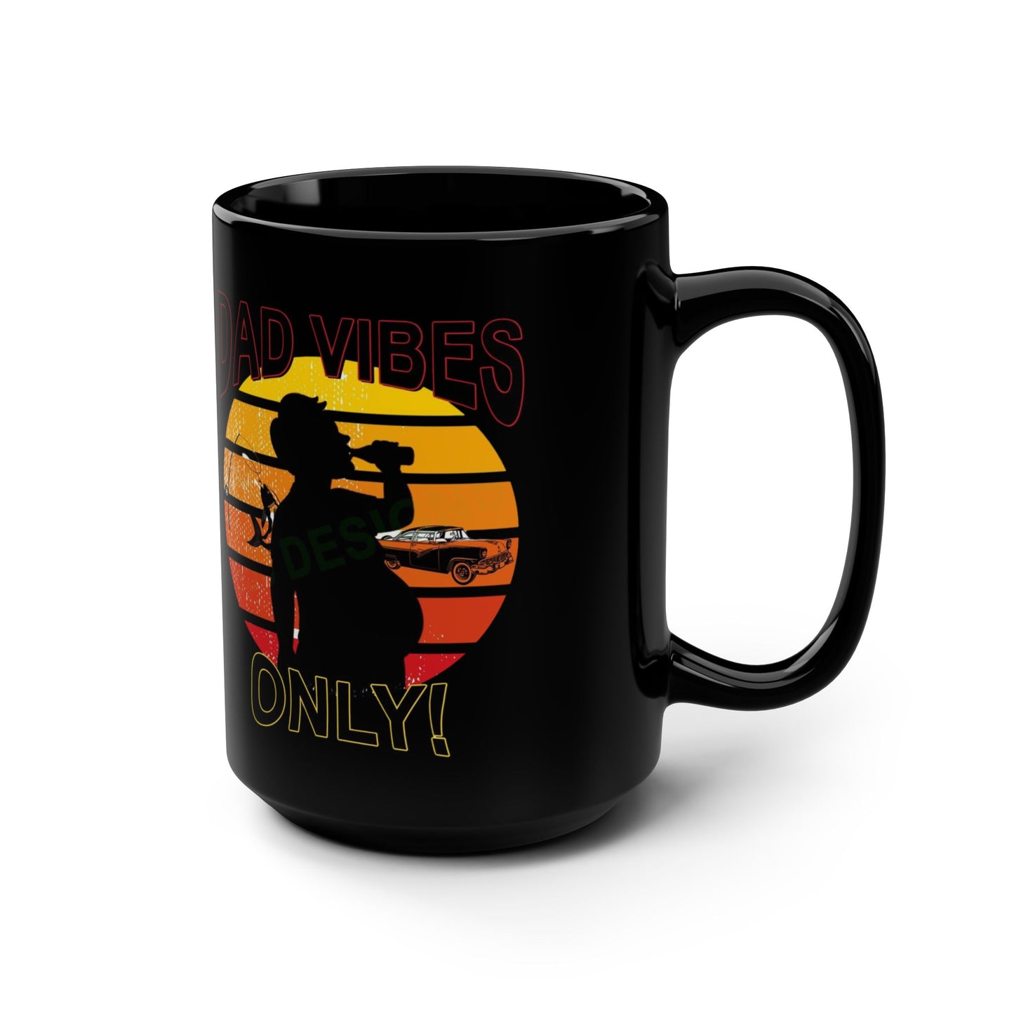 Retro Dad Vibes Only Mug Fun Gift for Dads Cool Coffee Mug Perfect for Father's Day
