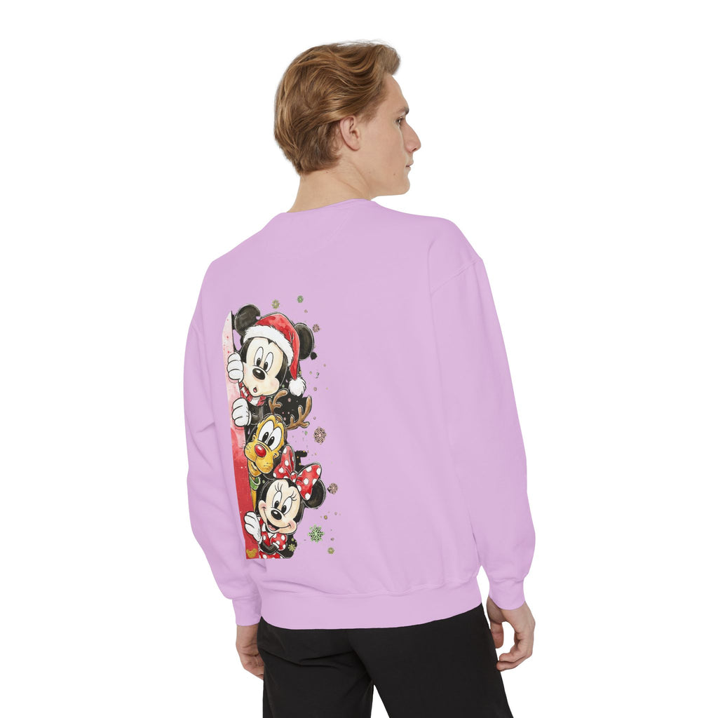 Christmas Disney Characters Sweatshirt  Mickey, Minnie & Pluto Holiday Crew Cartoon Christmas T-shirts and Sweaters
