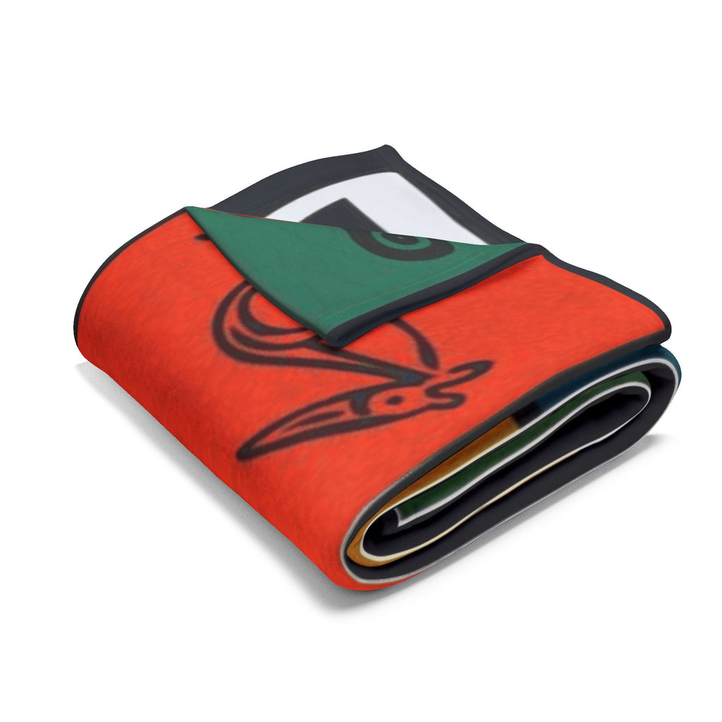 Boricua Pattern Fleece Blanket – Colorful Taino Symbols Cozy Throw
