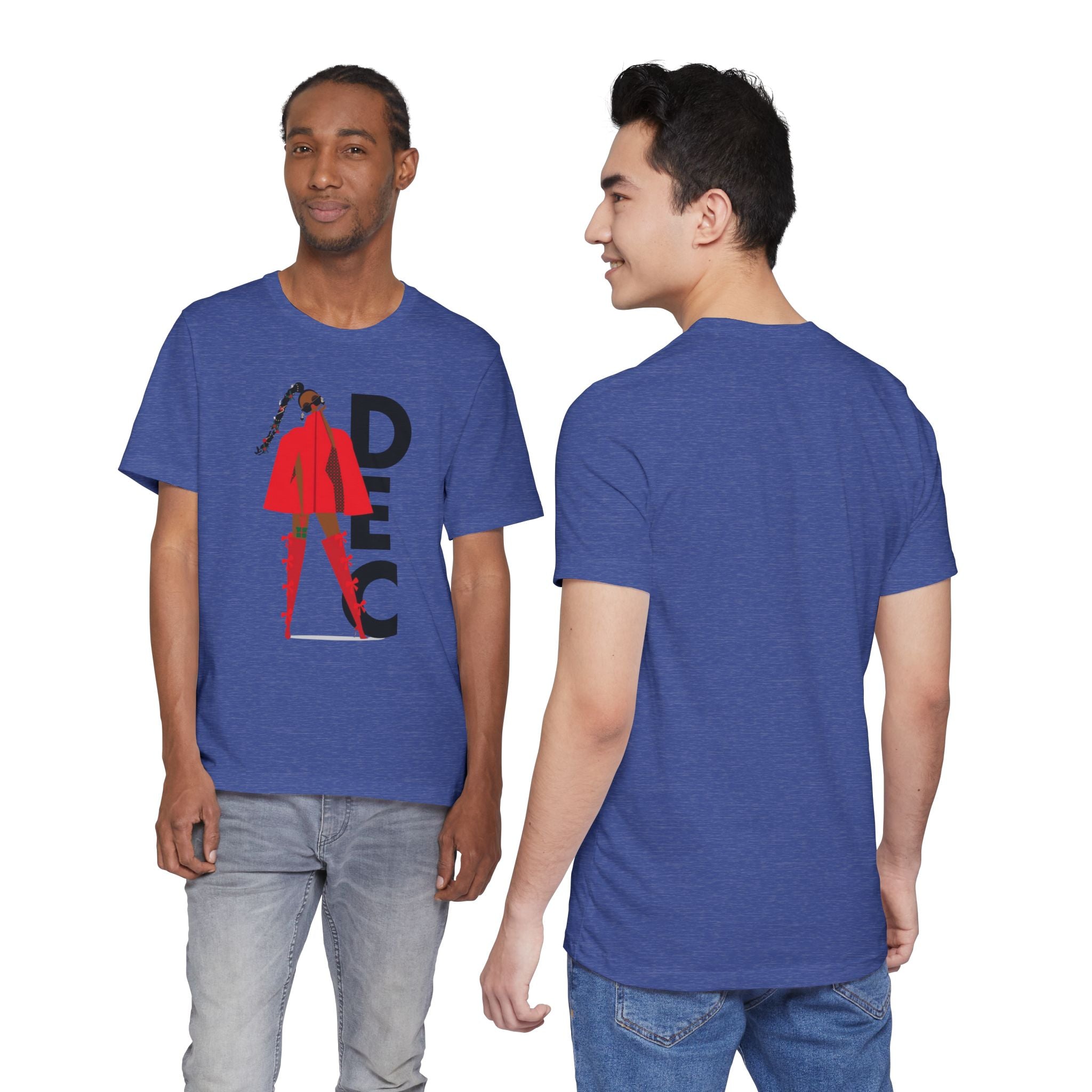 December Fashion Tee  Red Coat Model Graphic Shirt