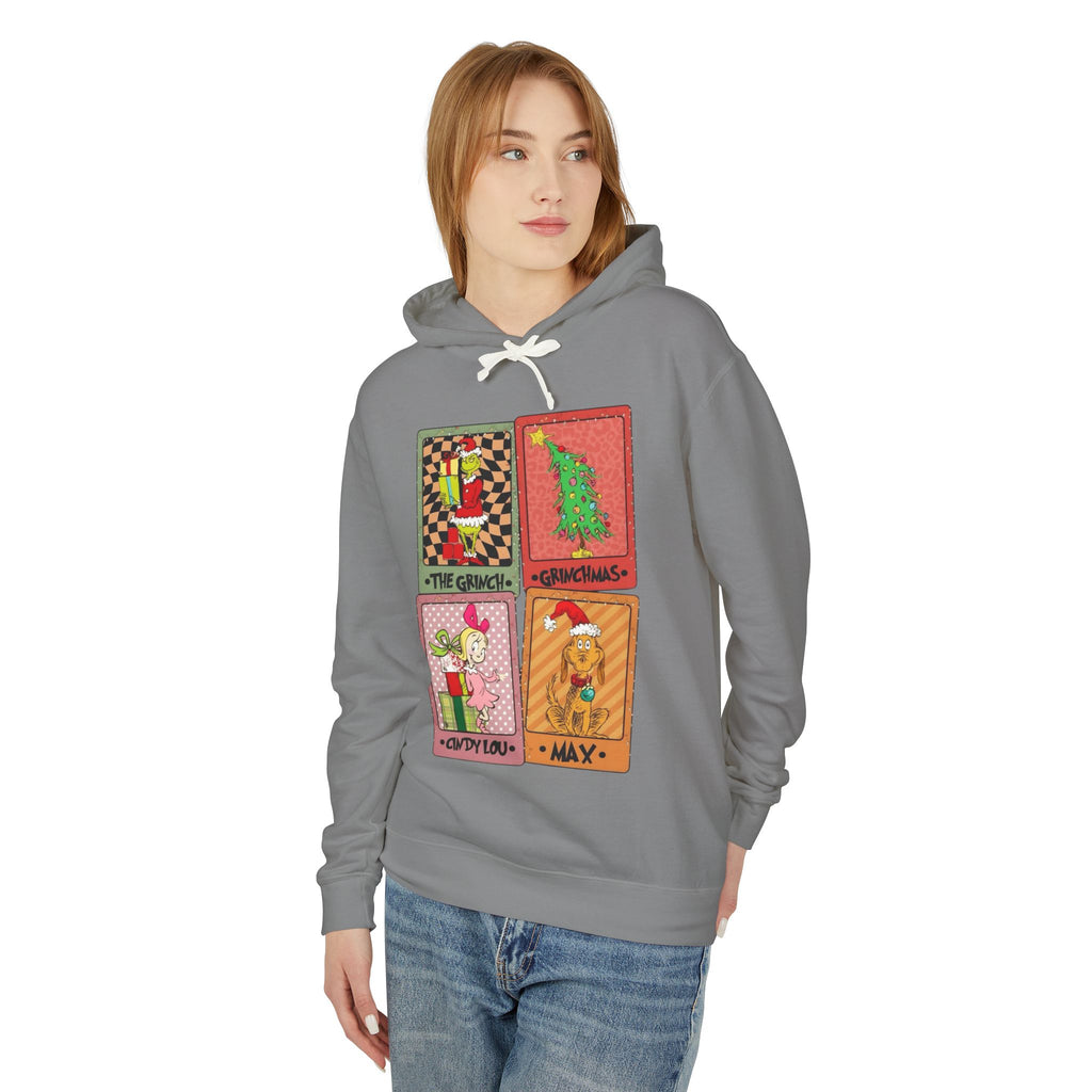 Grinchy Holiday Hoodie  'The Grinch' Christmas Cards Vintage Patch Pullover Cartoon Christmas T-shirts and Sweaters