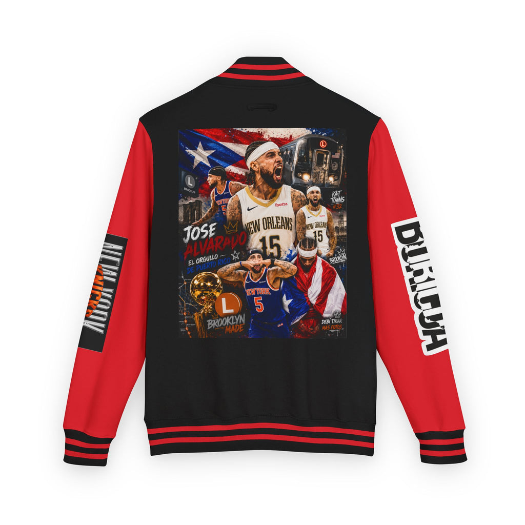 Basketball-Inspired Letterman Jacket — Men's Retro Varsity Sports Jacket Jose AlvarTribute Varsity Jacket