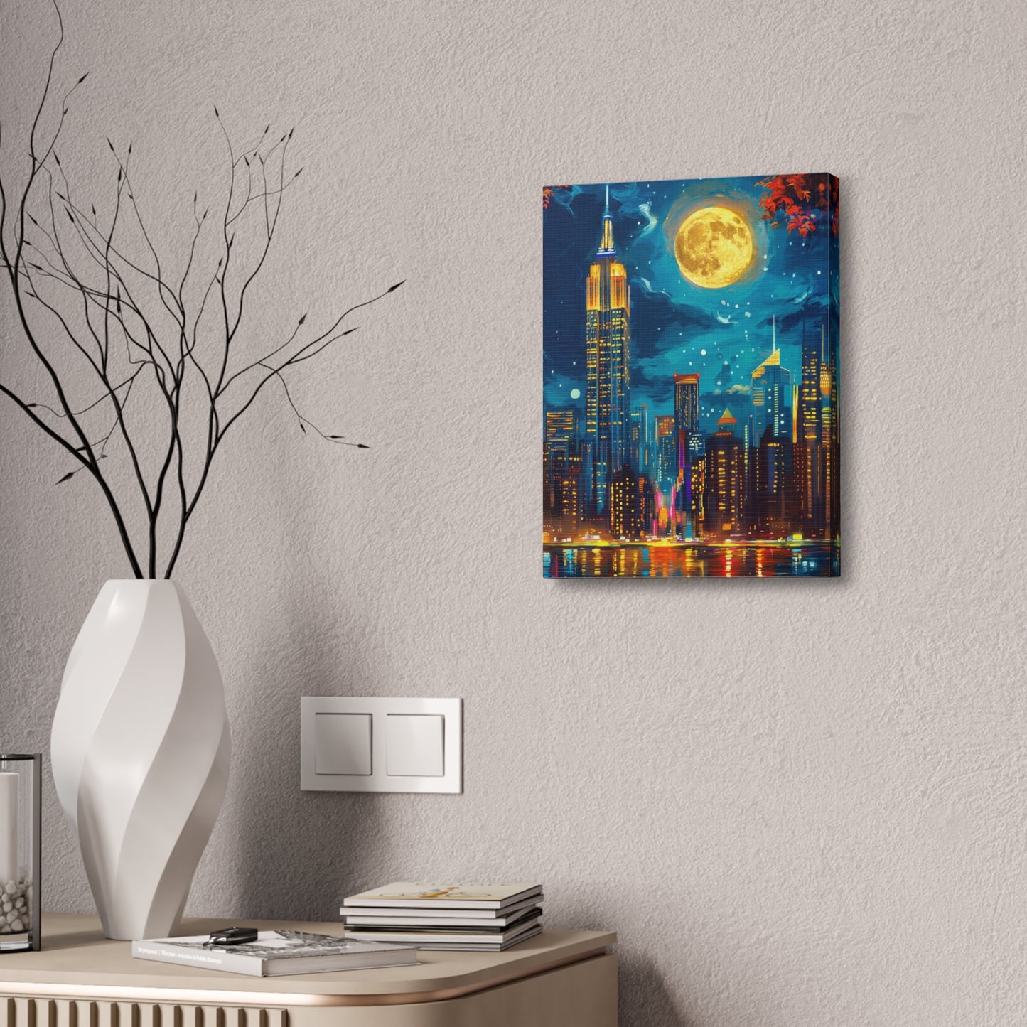 Cityscape Decor, New York Night Scene, Home Gallery Artwork, Gift for Urban Lovers, Dreams and Inspiration