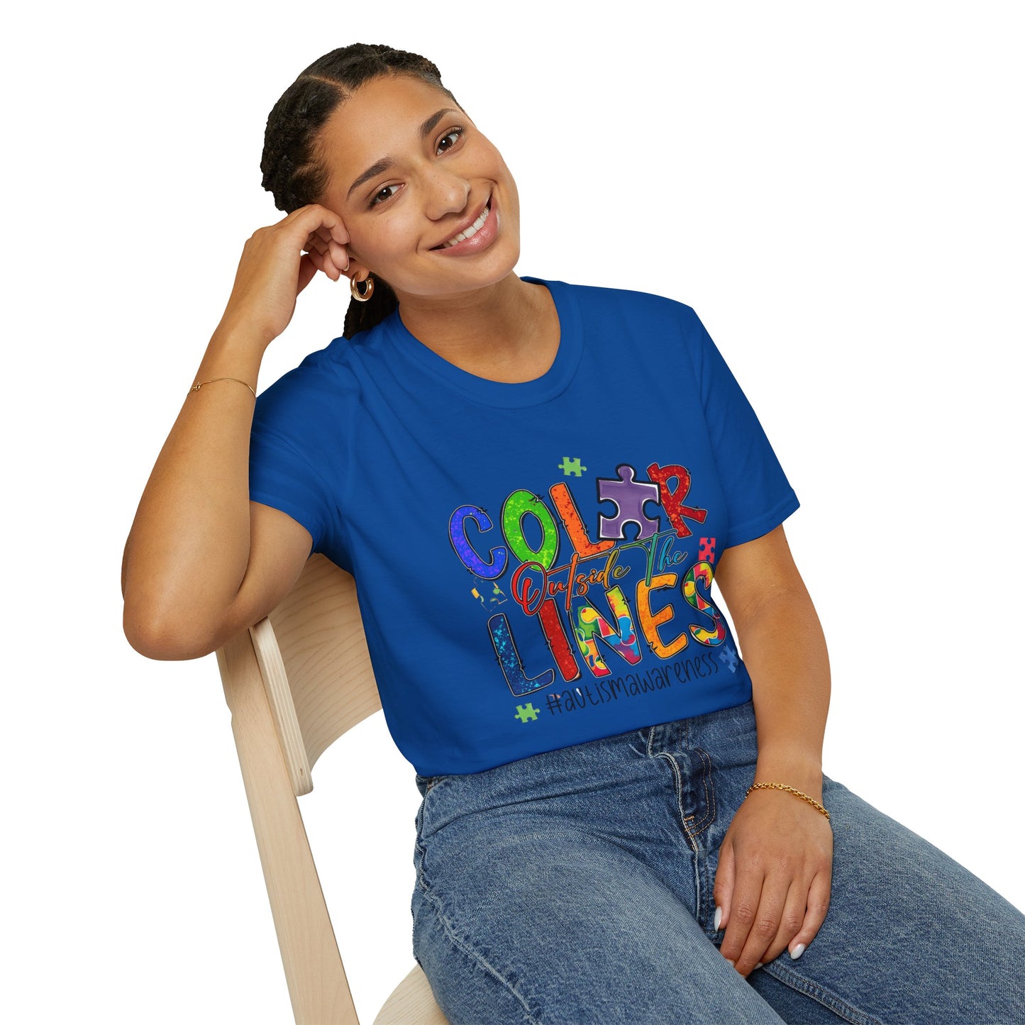 Color Outside the Lines Unisex T-Shirt for Autism Awareness