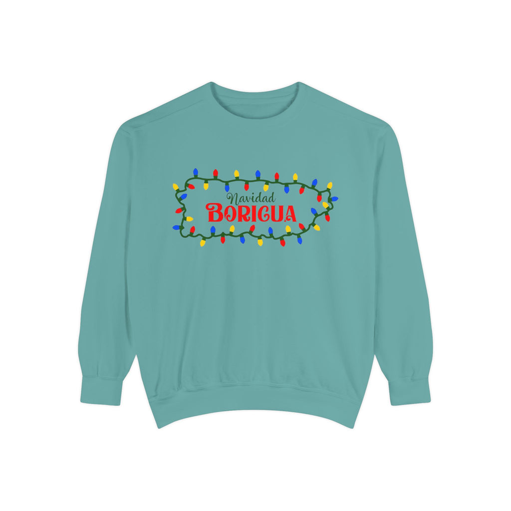 Navidad Boricua Sweatshirt — Puerto Rican Holiday Sweater with Christmas Lights
