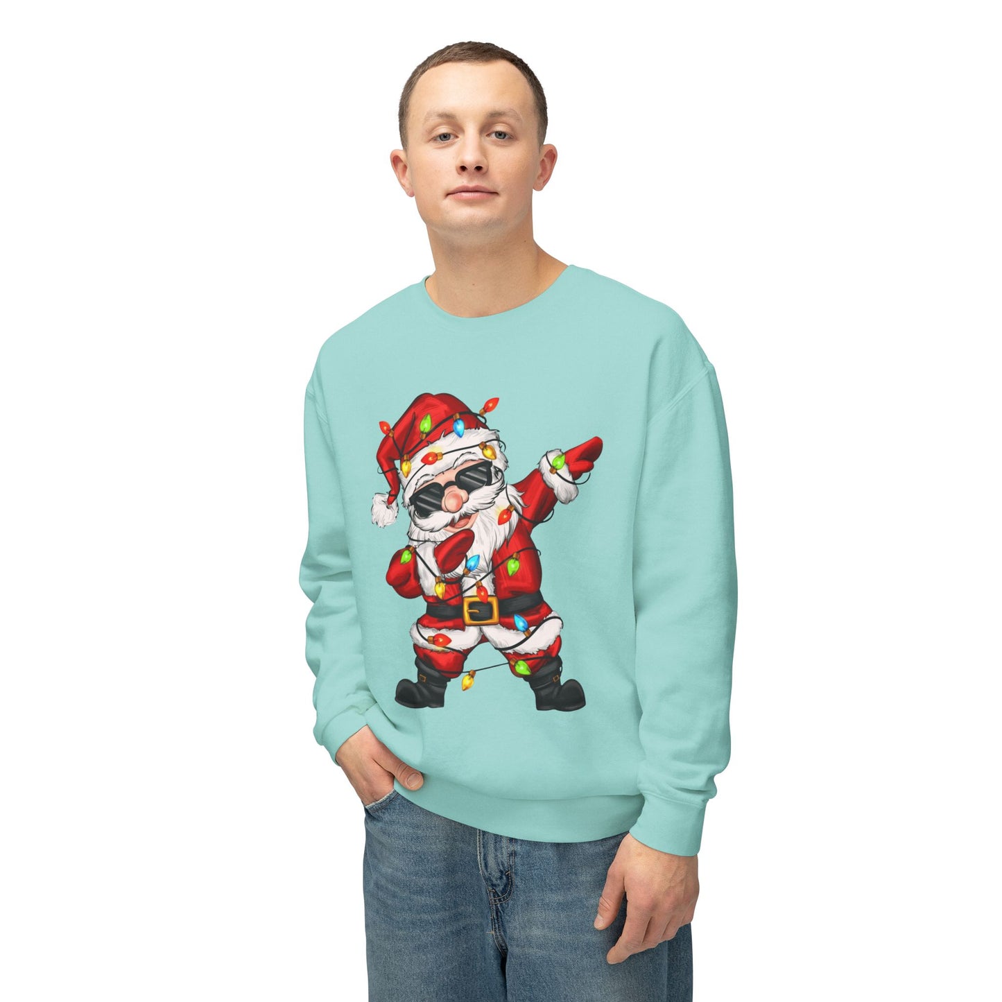 Funny Christmas tee Dabbing Santa Crewneck Sweatshirt  Funny Christmas Holiday Pullover
