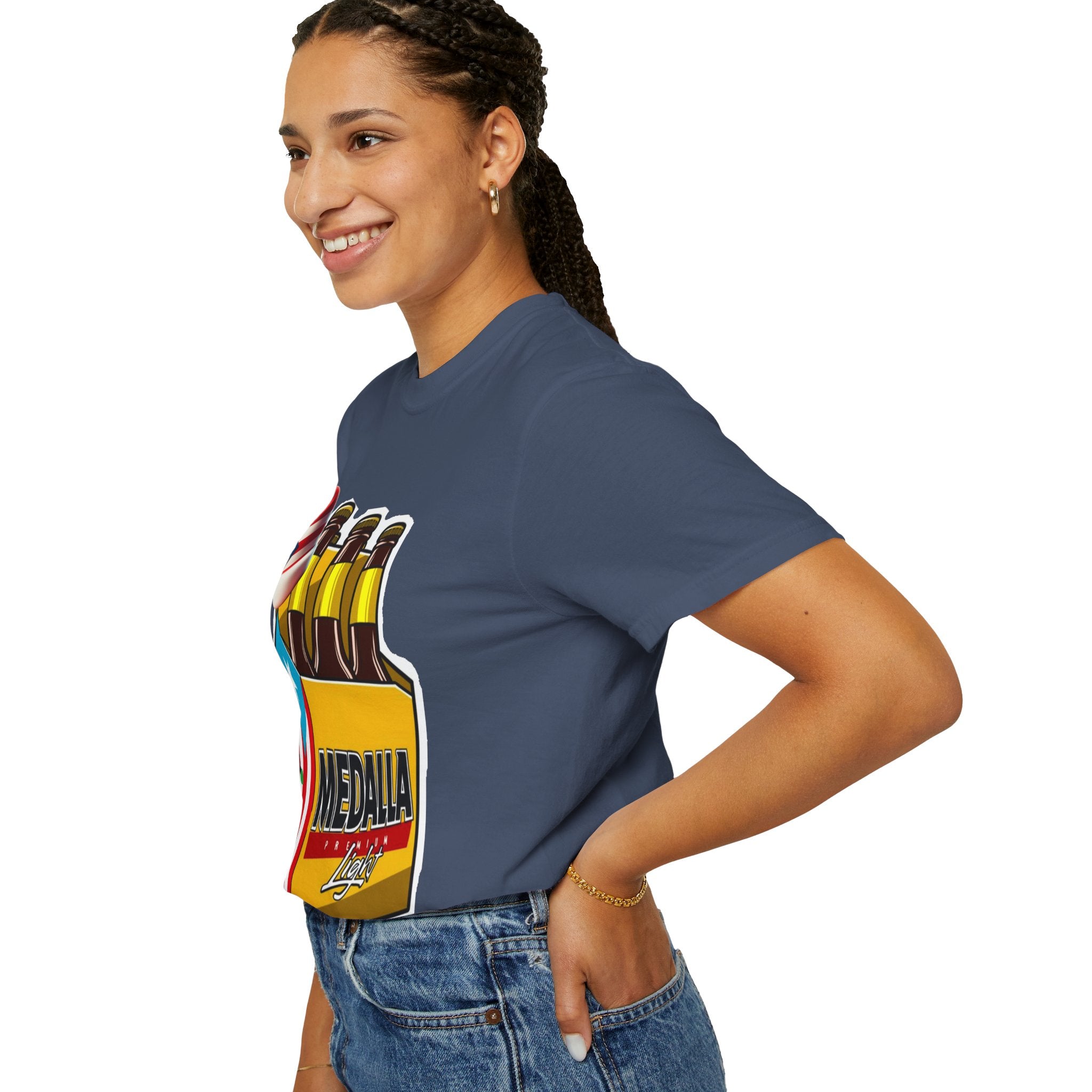Medalla Light Beer T-Shirt  Navidad Boricua Holiday Tee Puerto Rico’s Navidades