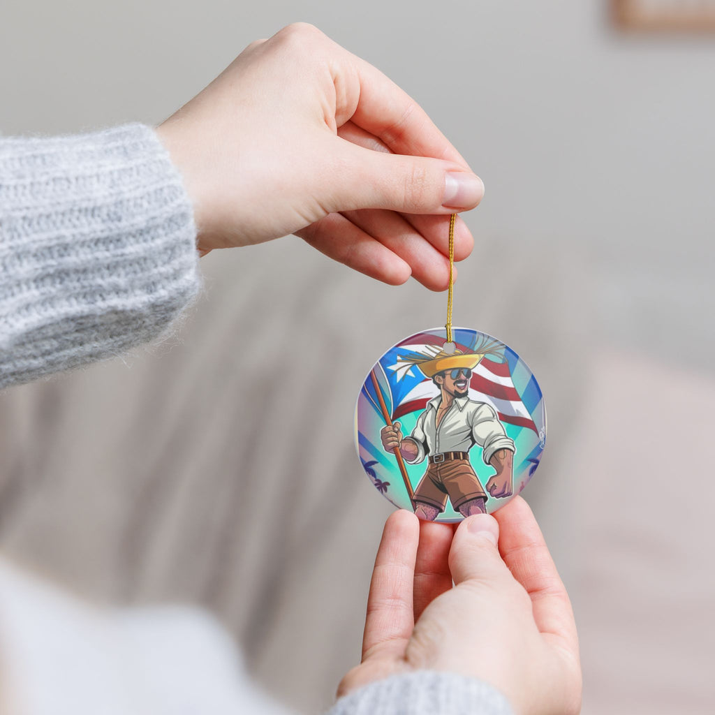 Puerto Rico Proud Glass Ornament – Sports, Music & TV Island Icons Benito