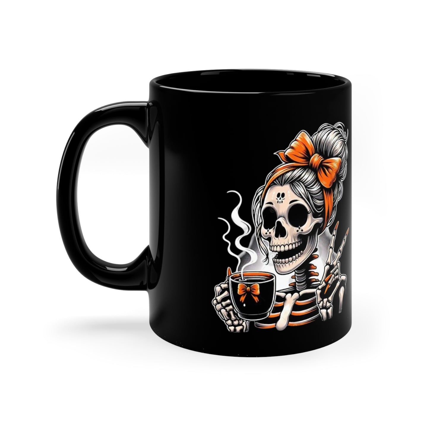 Halloween Skull Coffee Mug, Day of the Dead Cup, Spooky Drinkware, Gothic Home Decor, Gift for Coffee Lovers