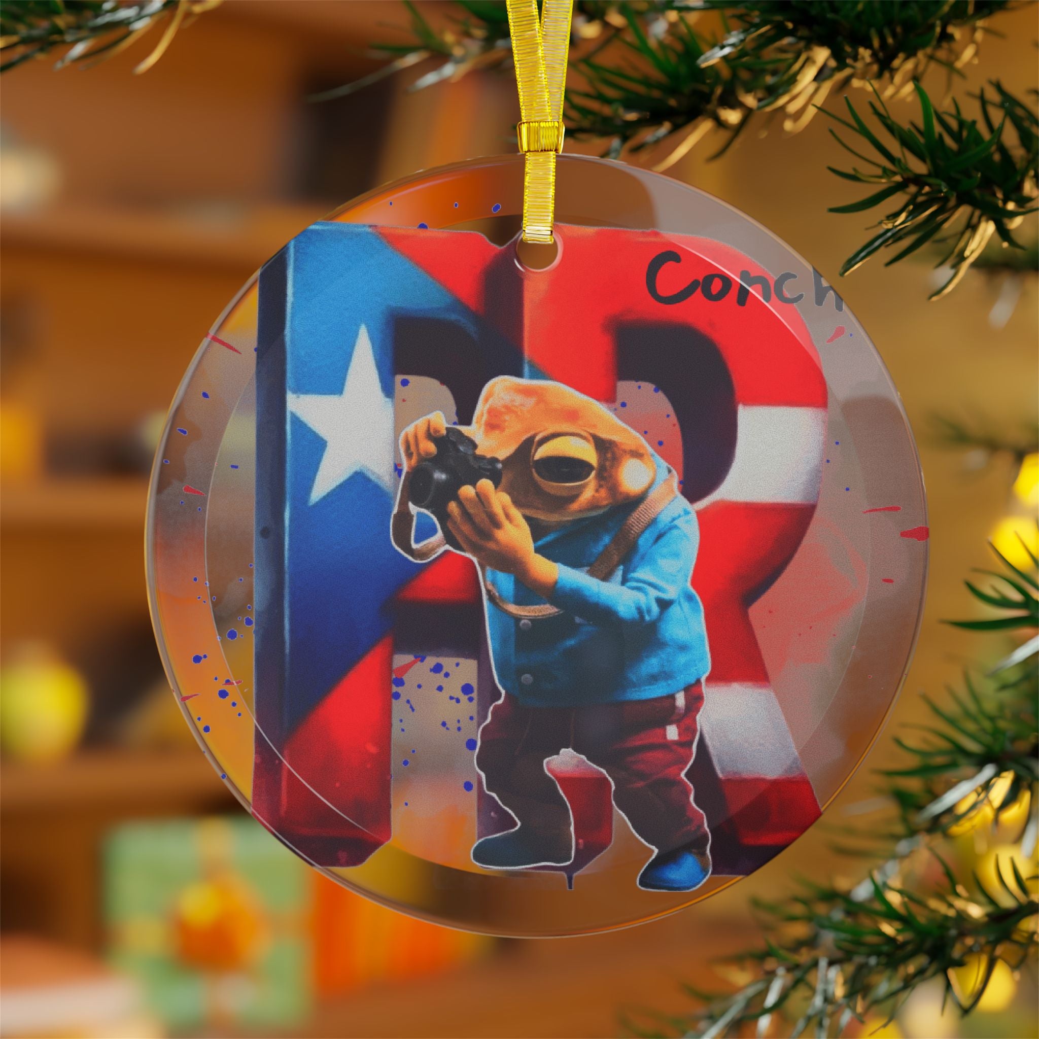 Puerto Rico Proud Glass Ornament – Sports, Music & TV Island Icons