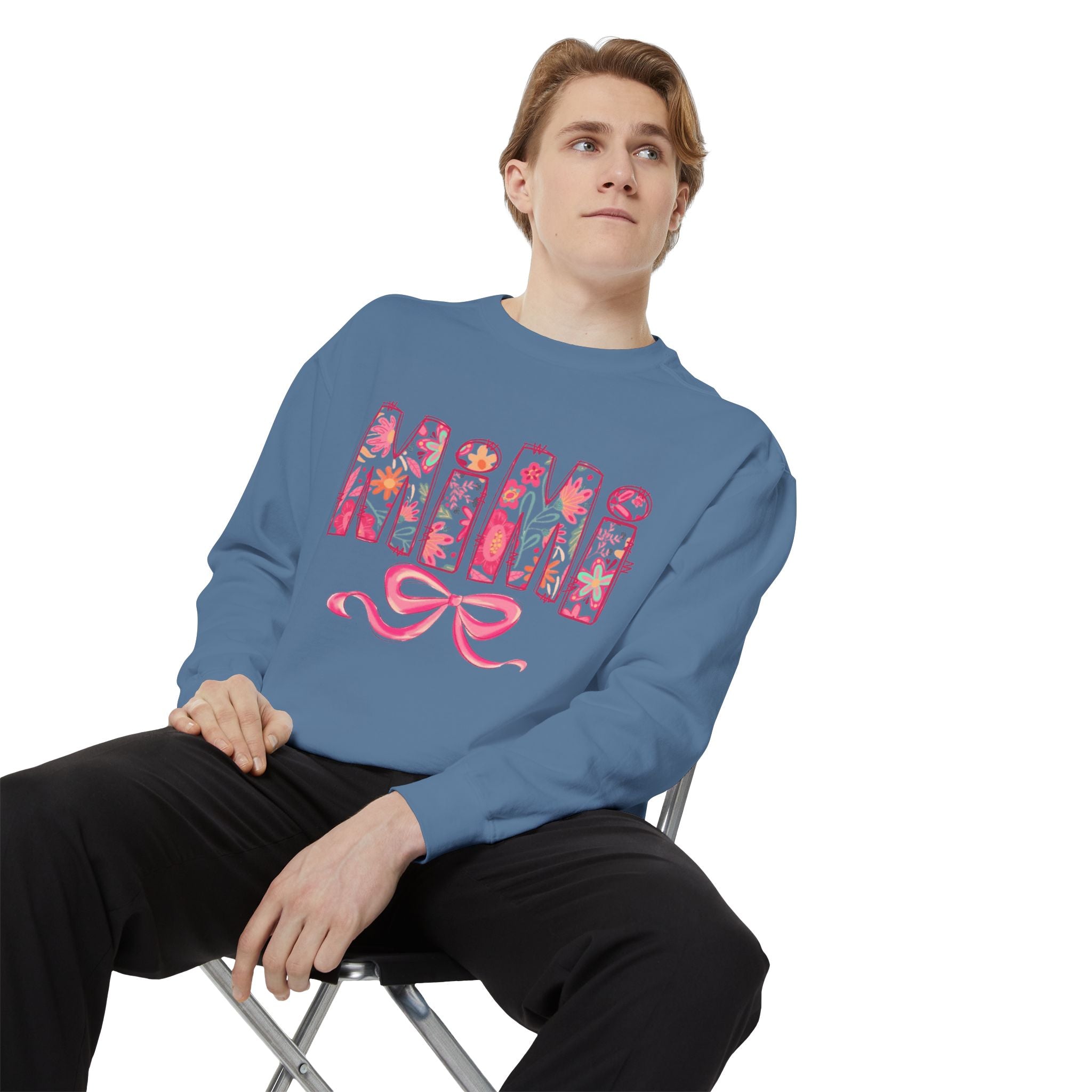 Mama Floral Sweatshirt  Pink Floral 'MAMA' Design with Bow