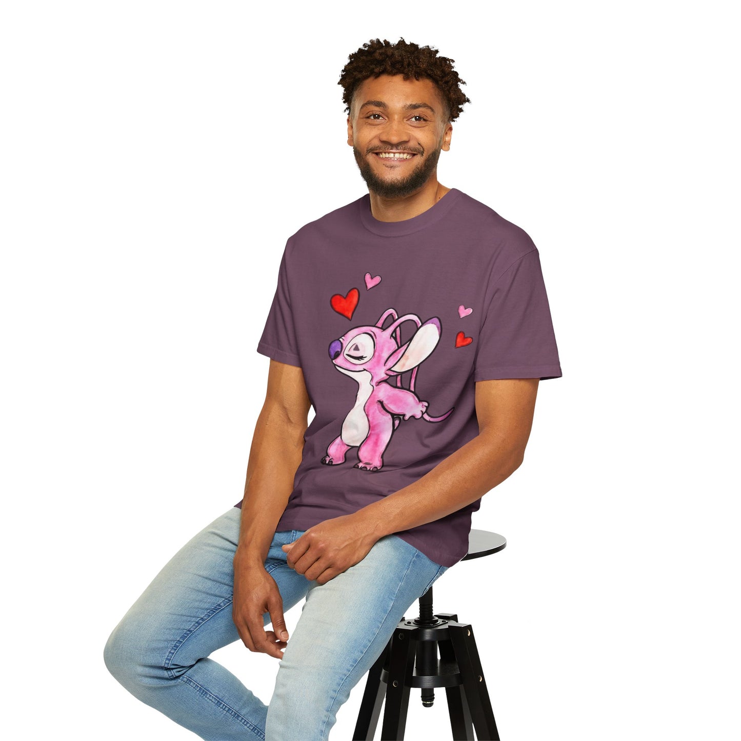 T-Shirt — Cute Pink Cartoon Creature with Hearts | Valentine’s Gift Tee