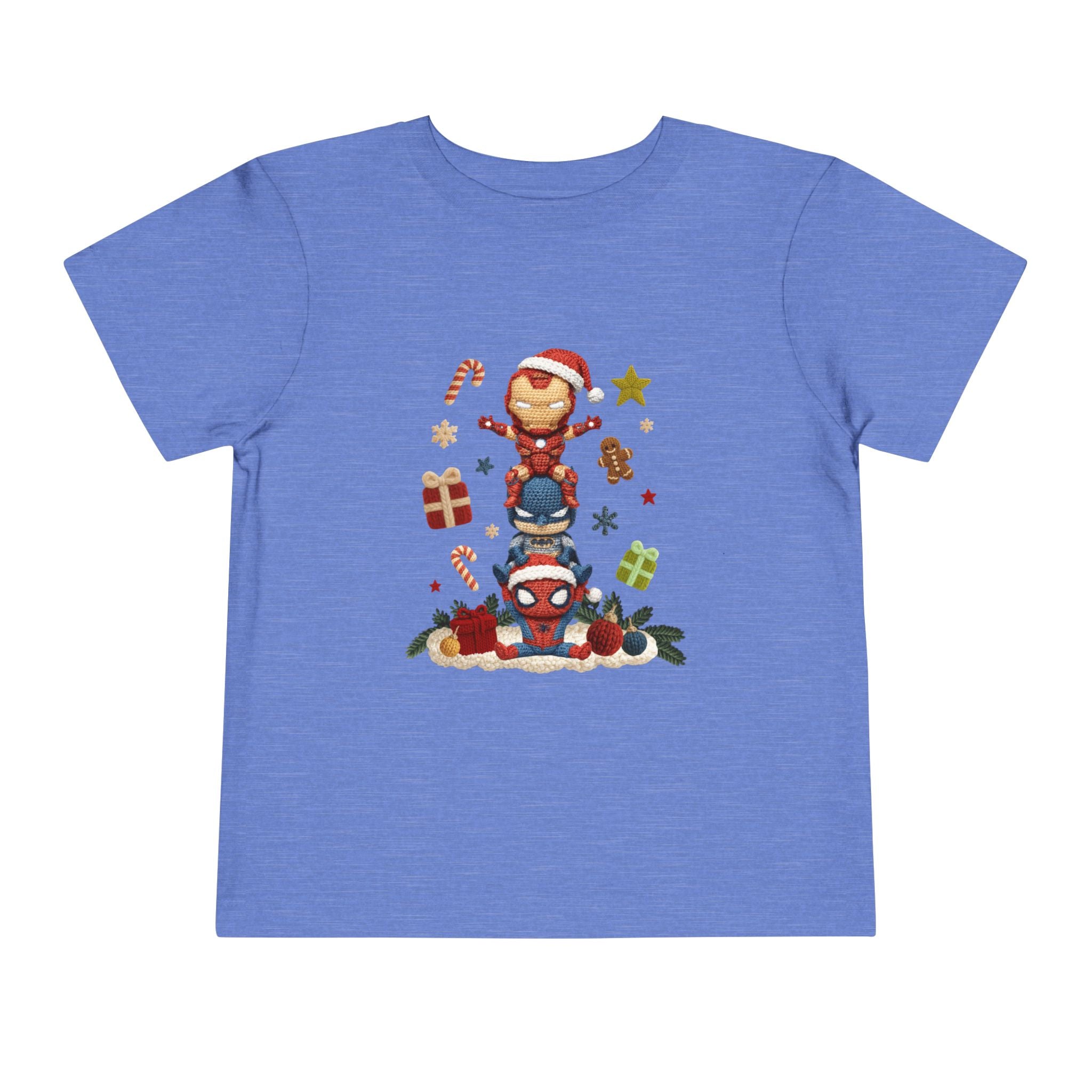 Toddler Tee  Cute Stacked Superhero Christmas Pile christmas kids collection