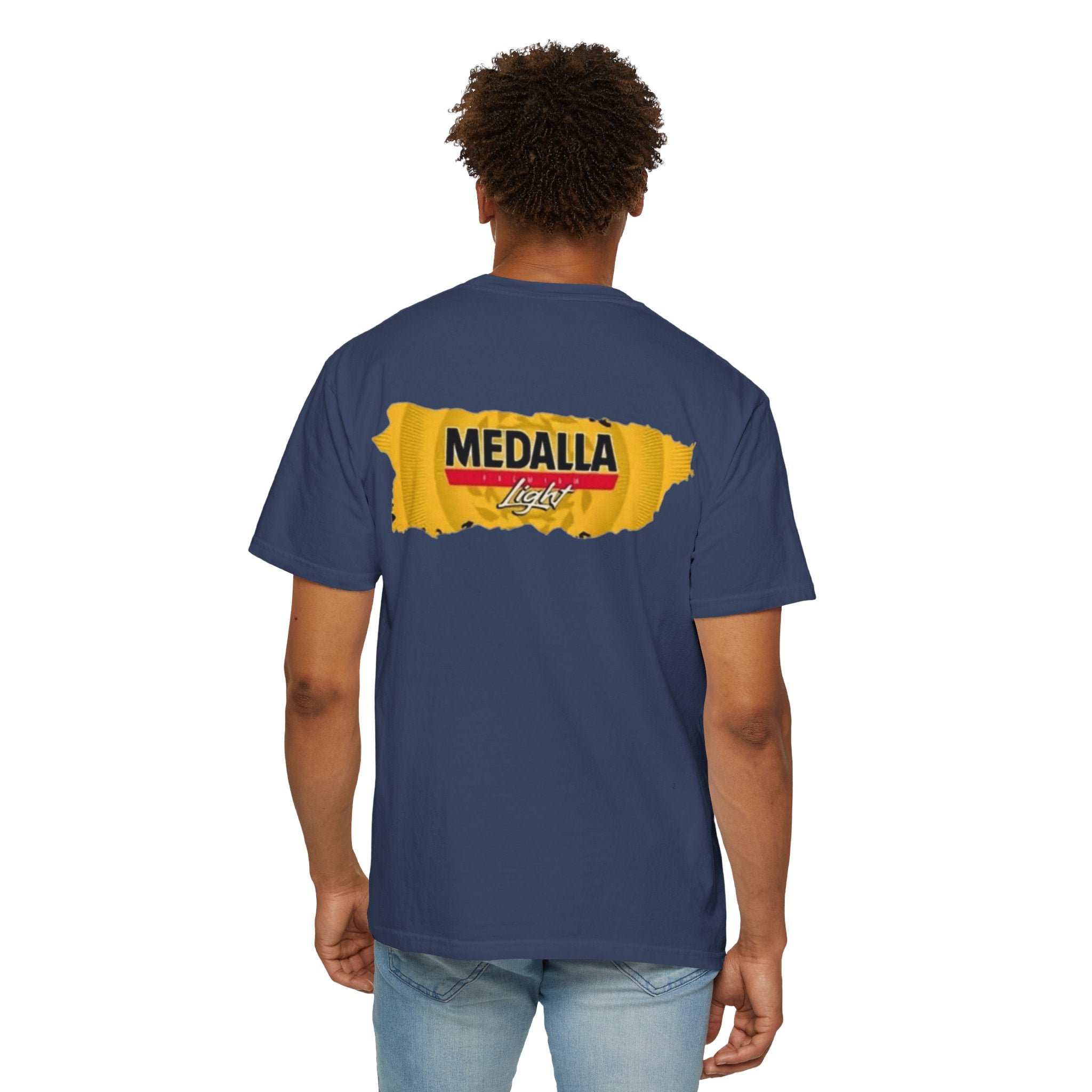 Medalla Light Puerto Rican Beer T-Shirt Coqui Frog Mascot Six-Pack Graphic Tee Puerto Rico’s Navidades