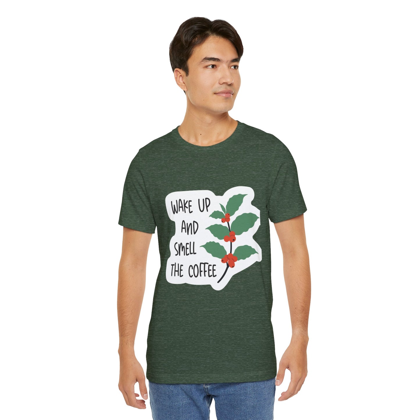 Wake Up and Smell the Coffee Tee  Coffee Plant Graphic T-Shirt
