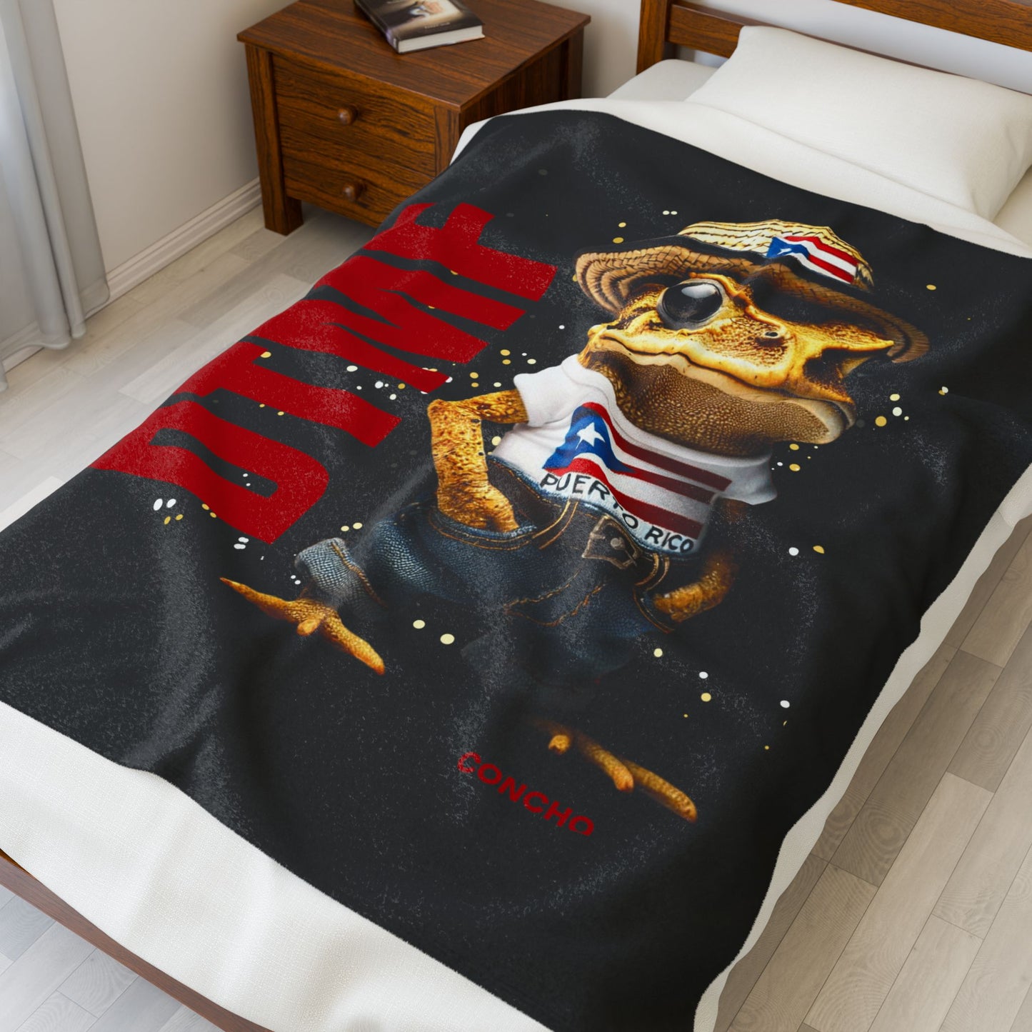 Puerto Rican Heritage Blanket with Unique Designs Velveteen Plush Blanket
