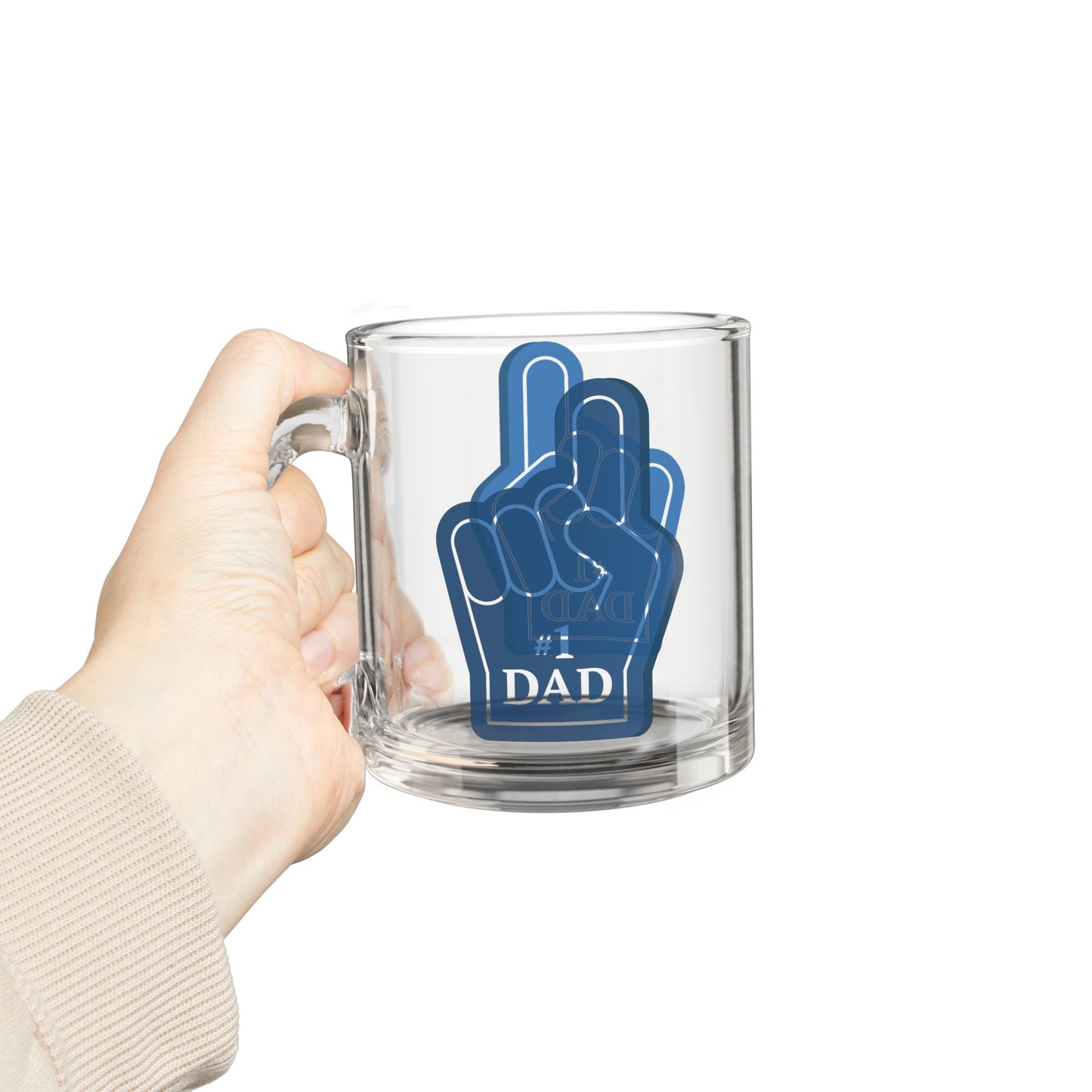 1 Dad Glass Mug  Perfect Gift for Fathers Day, Coffee Lover, Man Cave Decor, Unique Kitchenware, Personalized Dad Gifts