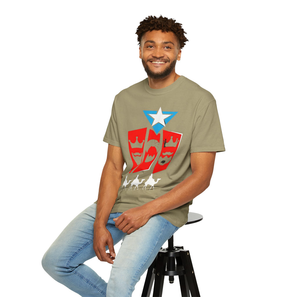 The Three Kings T-Shirt — Puerto Rican Three Kings Graphic Tee (Star & Crown Silhouettes)