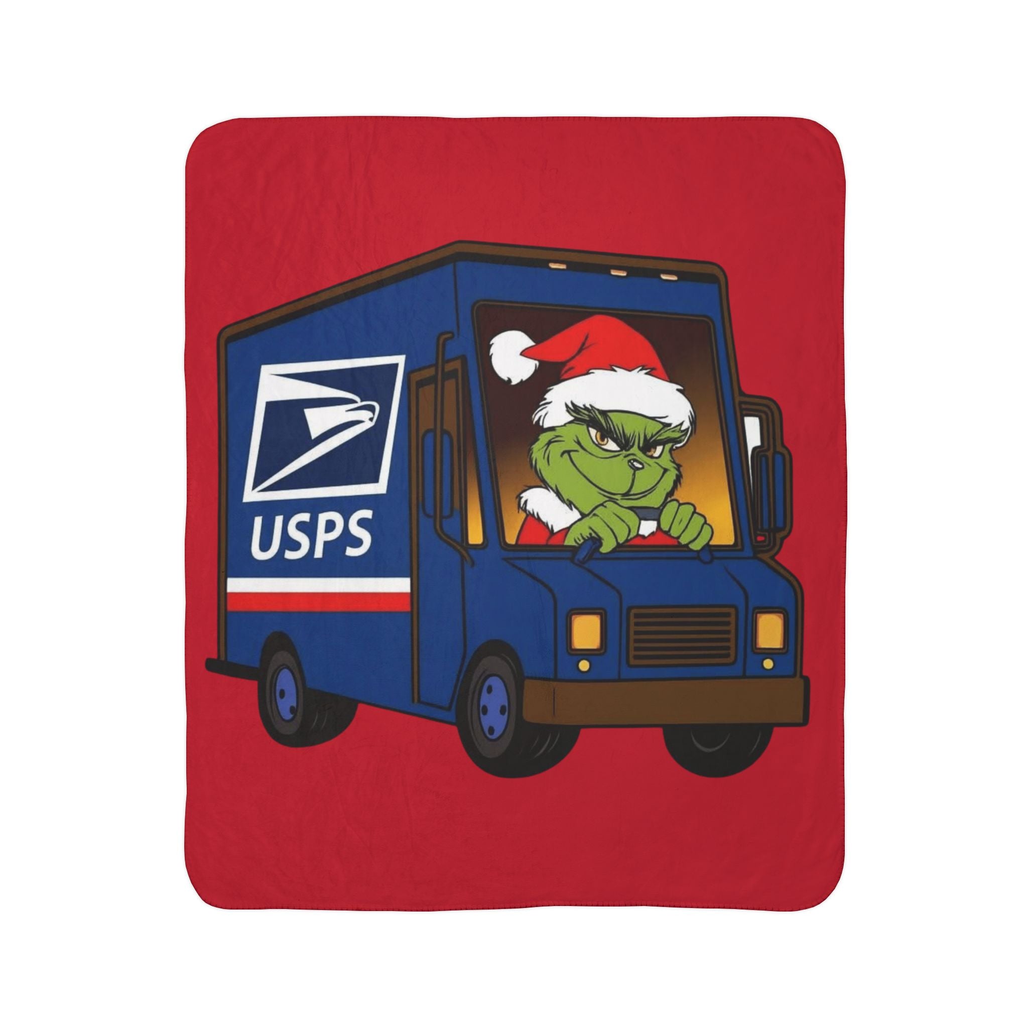 Magical Christmas Cartoon Blanket USPS Grinch Holiday Fleece Sherpa Blanket