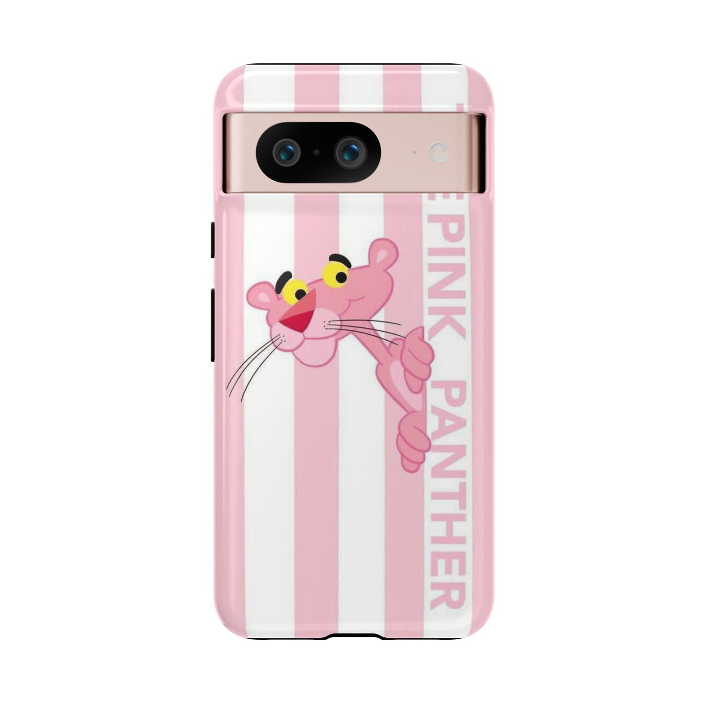 Pink Panther Tough Case Retro Striped Phone Case with "The Pink Panther" Design