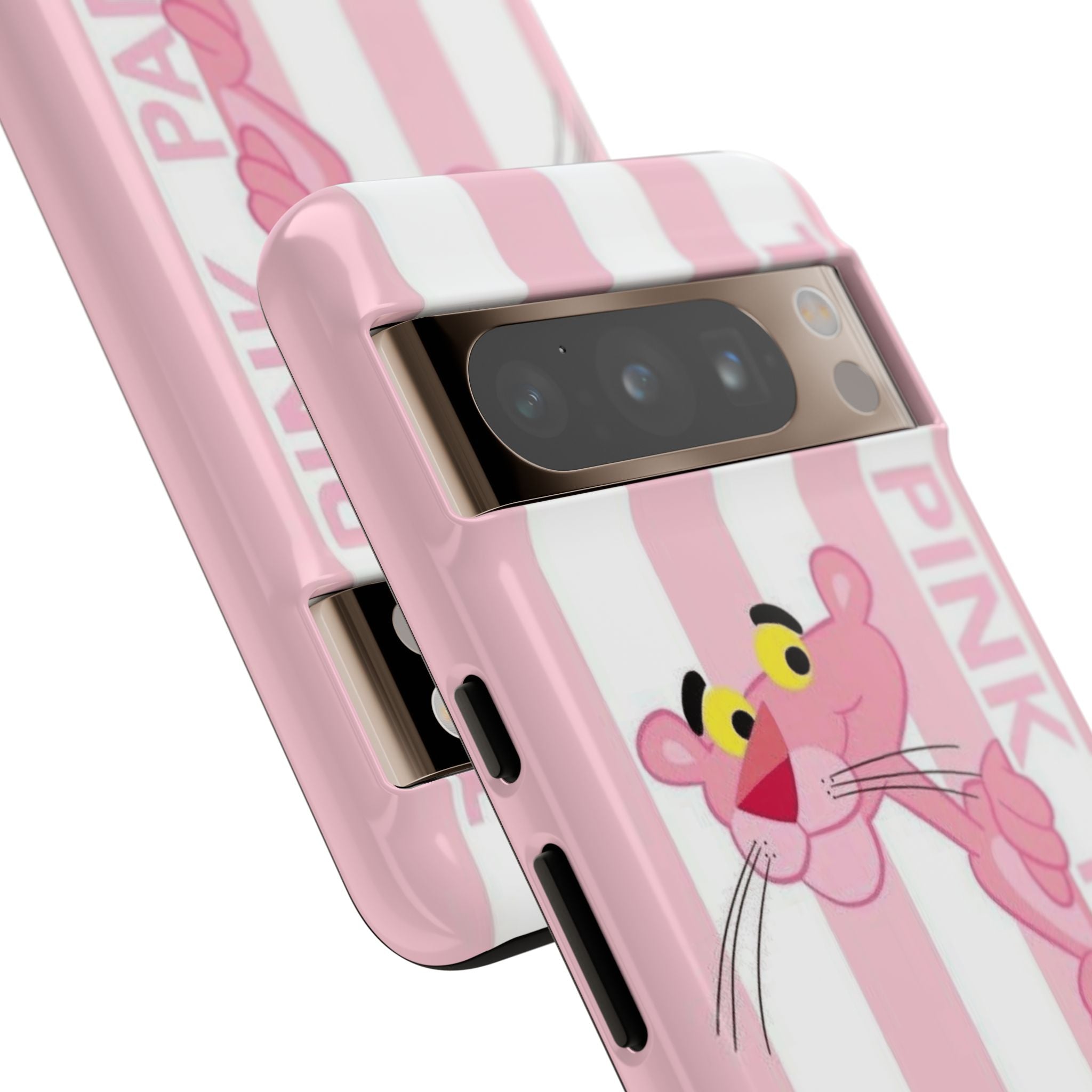 Pink Panther Tough Case Retro Striped Phone Case with "The Pink Panther" Design