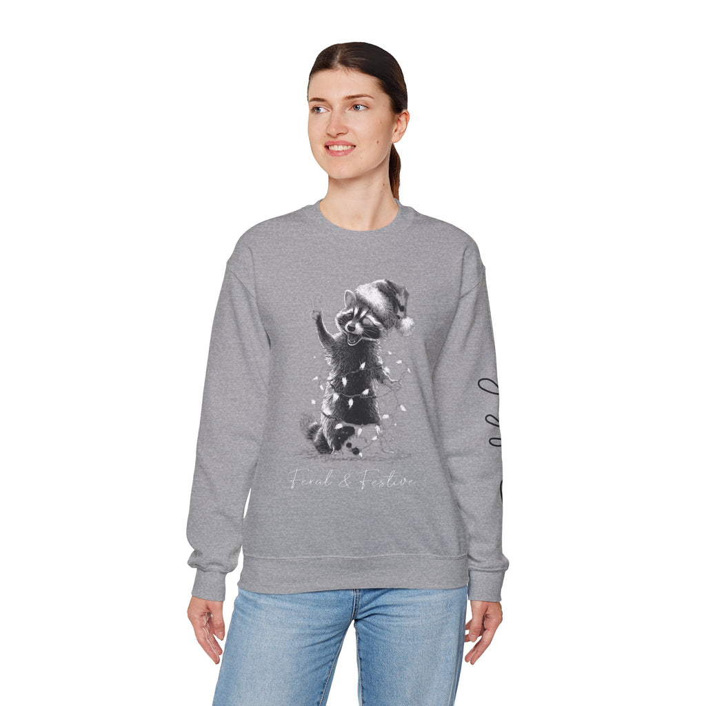 Holiday Raccoon Crewneck Sweatshirt Christmas Tshirts and sweaters,