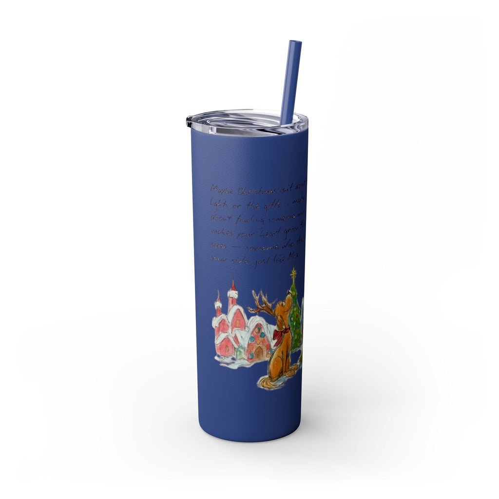 Grinch Christmas Skinny Tumbler with Straw — Dr. Seuss Holiday Quote Design, 20oz Christmas Mugs Collection