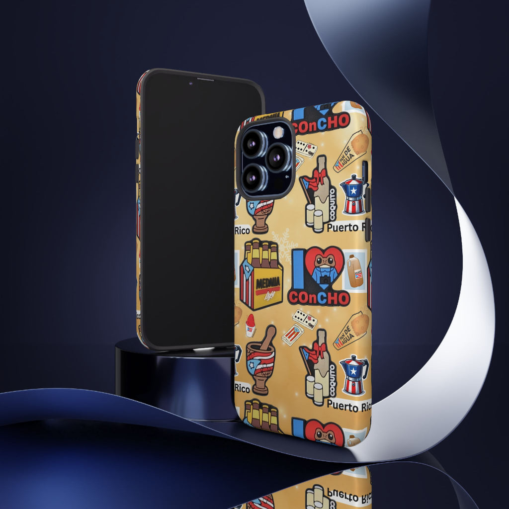 Puerto Rico Sticker Collage Tough Case  ‘I  Concho’ Pattern Phone Case