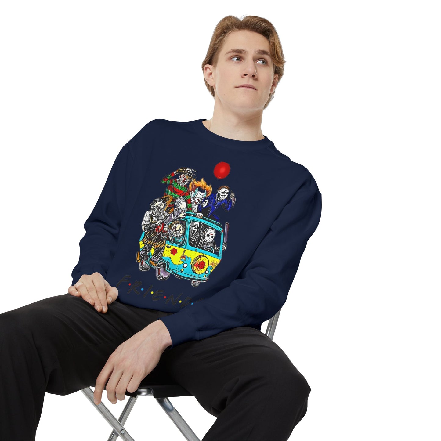 Friends-Inspired Unisex Garment-Dyed Sweatshirt, Cozy Casual Wear, Unique Graphic Sweatshirt, Perfect Gift, Everyday Style
