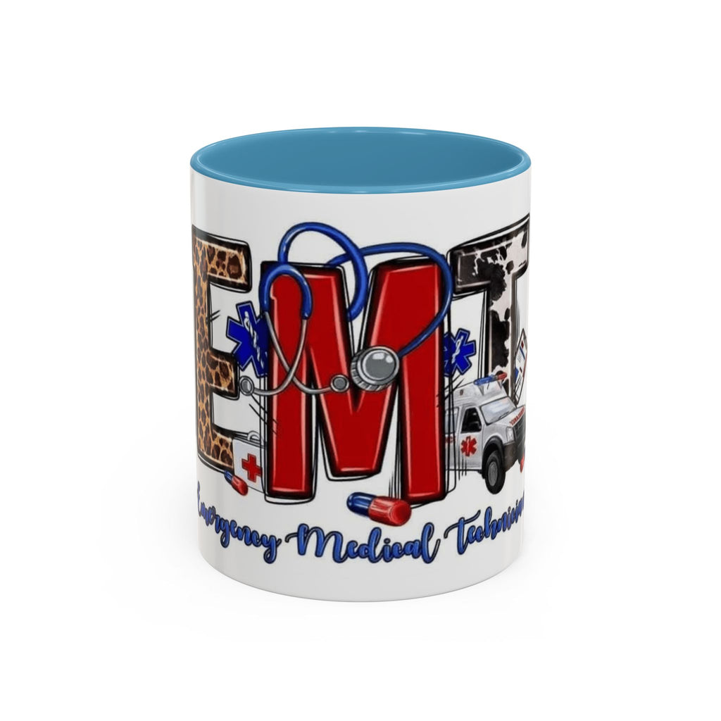 EMT Coffee Mug — Emergency Medical Technician Ambulance Stethoscope Design (11/15oz) Medical Christmas Mug