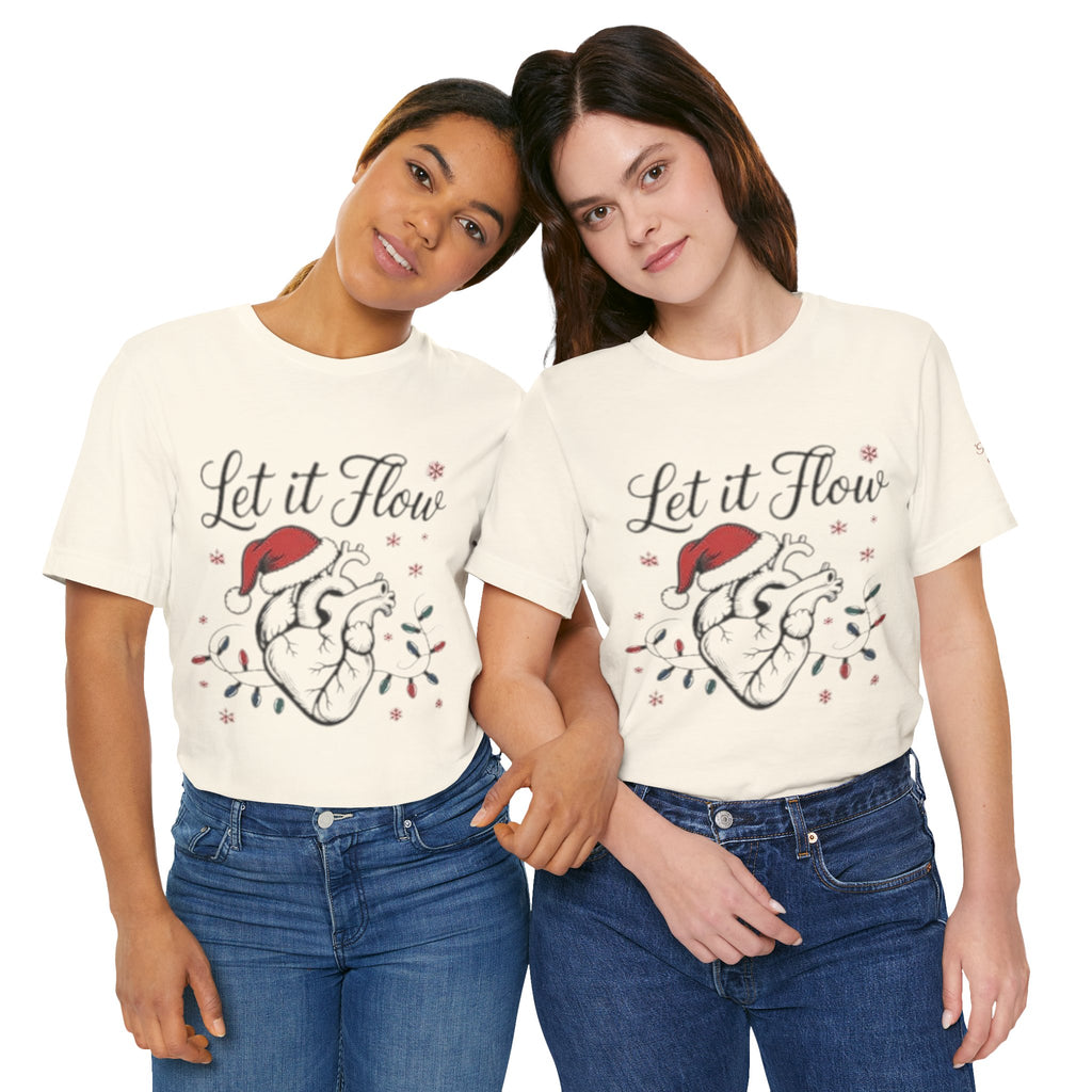 Let It Flow Heart Tee  Christmas Anatomical Heart Shirt