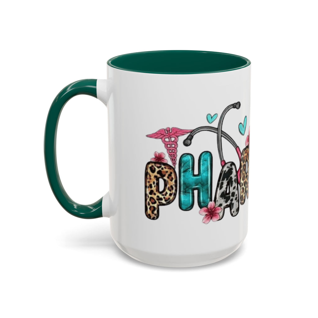 Pharmacy Nurse Coffee Mug — Cute Leopard & Teal Medical Design (11oz/15oz)Christmas mug for all healthcare heroes