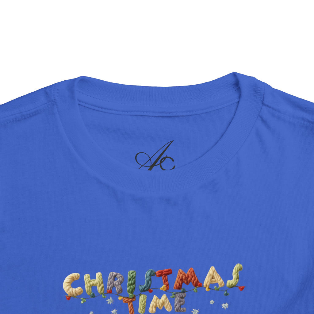 Christmas Time Toddler Tee  Cute Holiday Toy & Santa Print