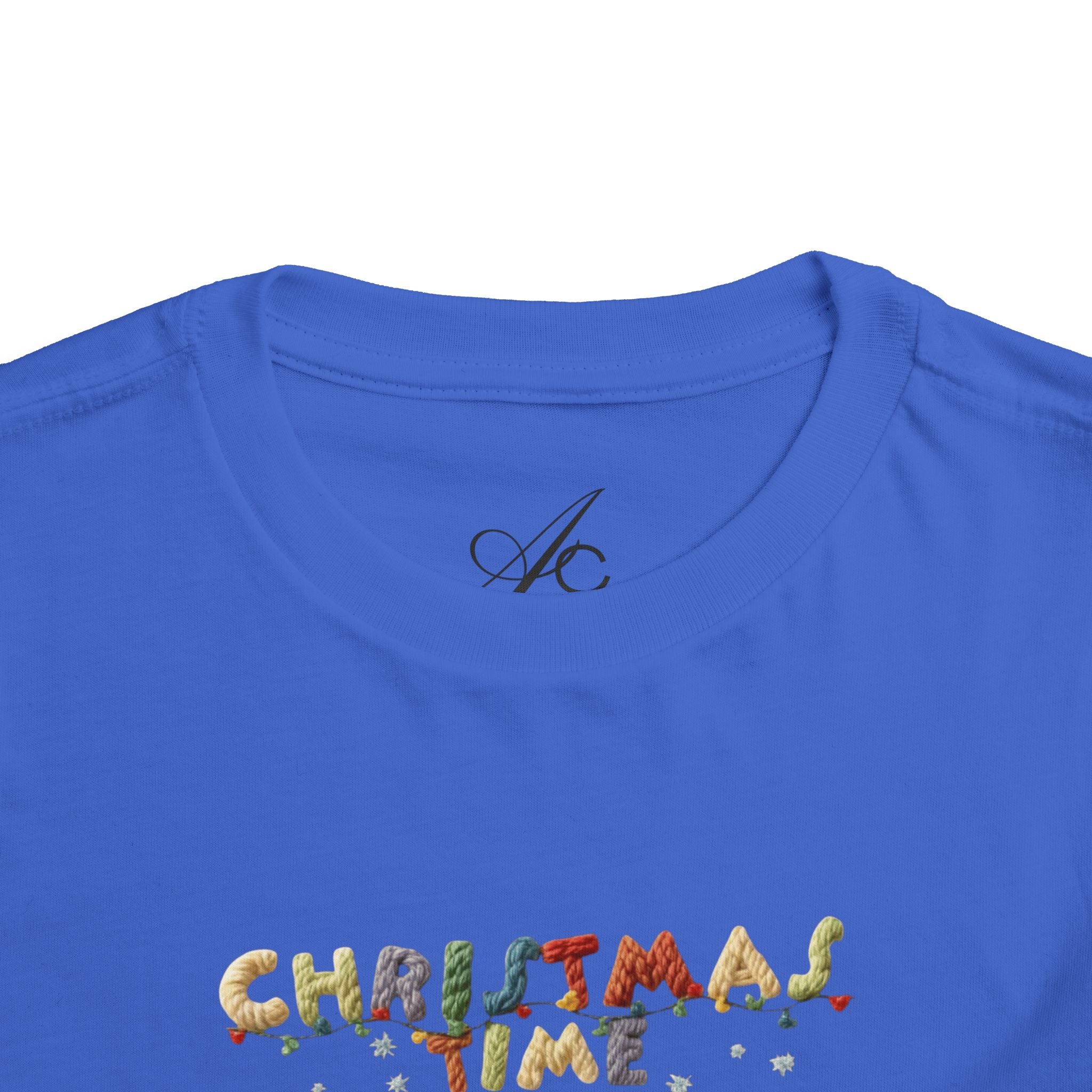 Christmas Time Toddler Tee  Cute Holiday Toy & Santa Print