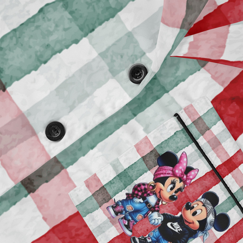 Mickey & Minnie Plaid Satin Pajama Set  Women’s Holiday Lounge PJs