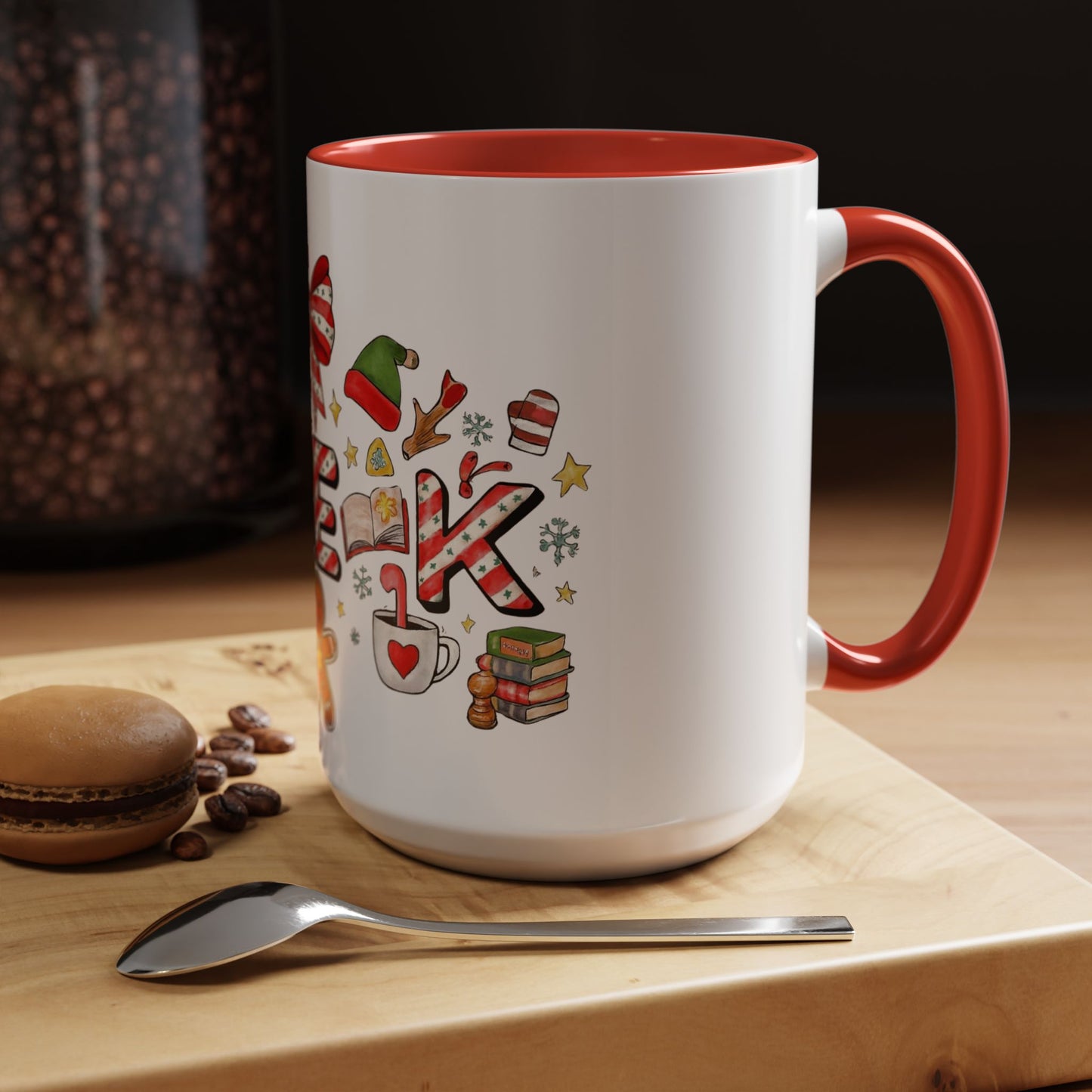 Holiday Teacher Coffee Mug 'PRE-K' Festive Gingerbread & Candy Cane Design (11/15oz) School Staff Christmas Mug Collection