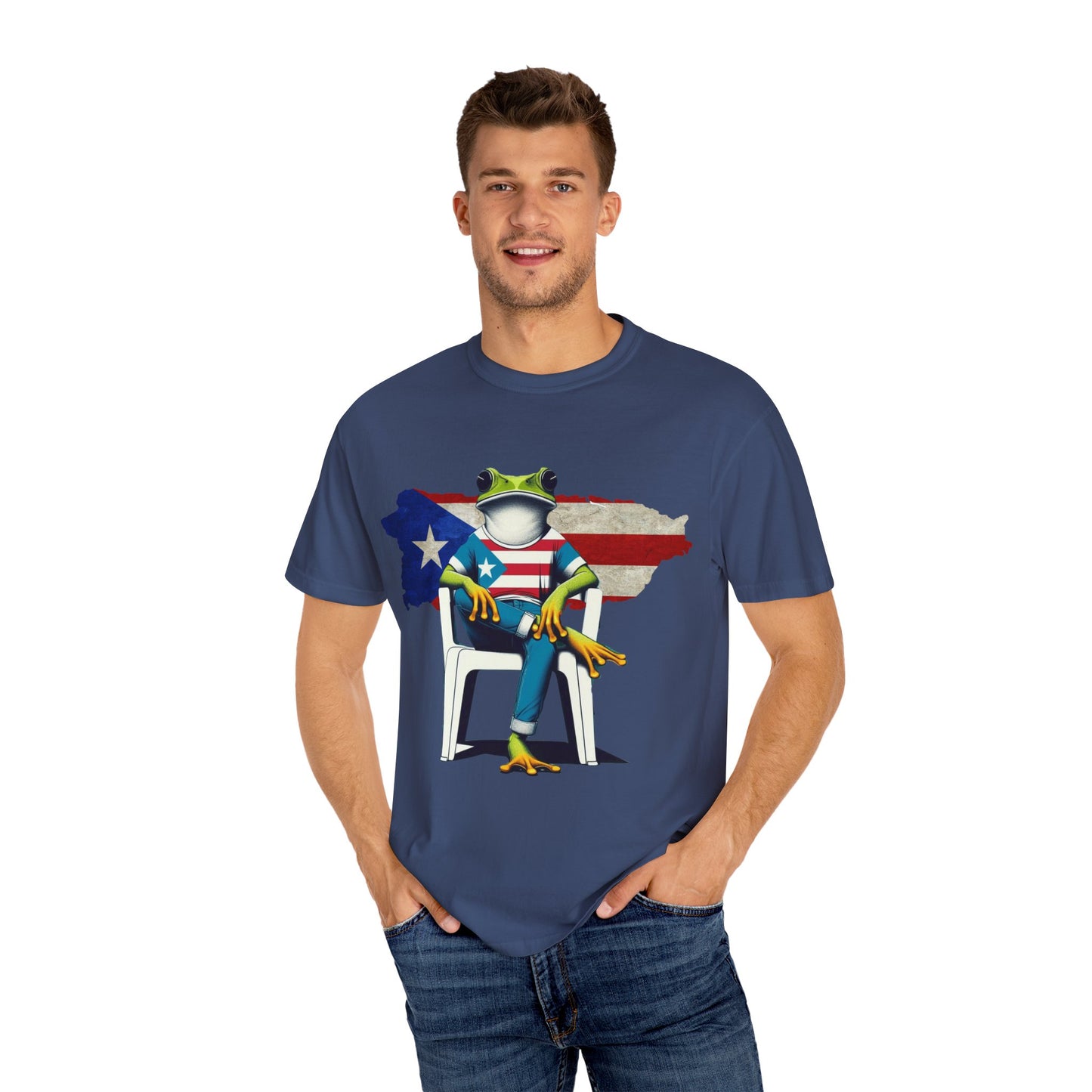Patriotic Puerto Rican Shirt Patriotic Frog T-shirt, Humor Shirt, Gift for Nature Lovers, Summer BBQ Outfit