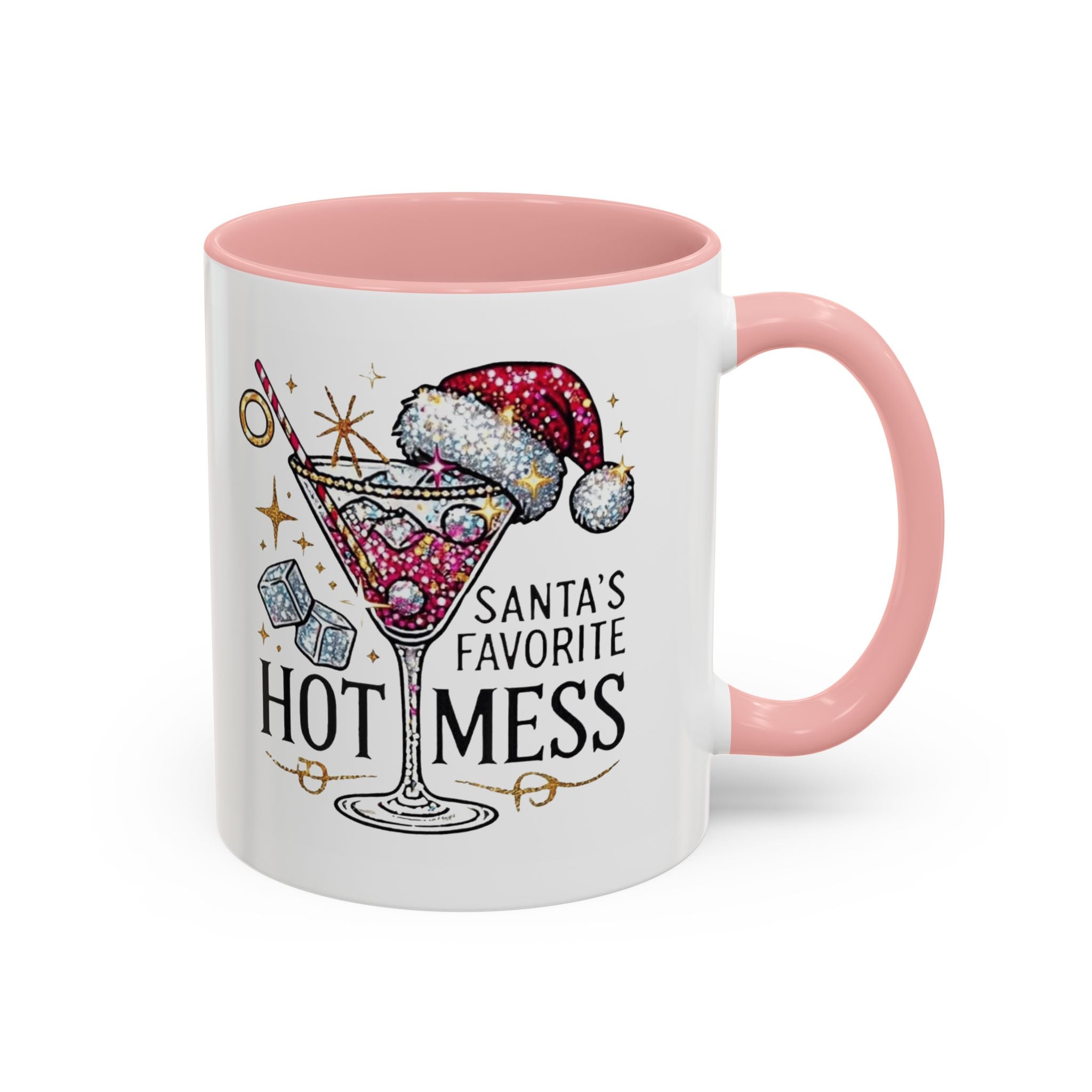 Accent Coffee Mug - "Santa's Favorite Hot Mess" Holiday Cocktail Mug (11/15 oz)