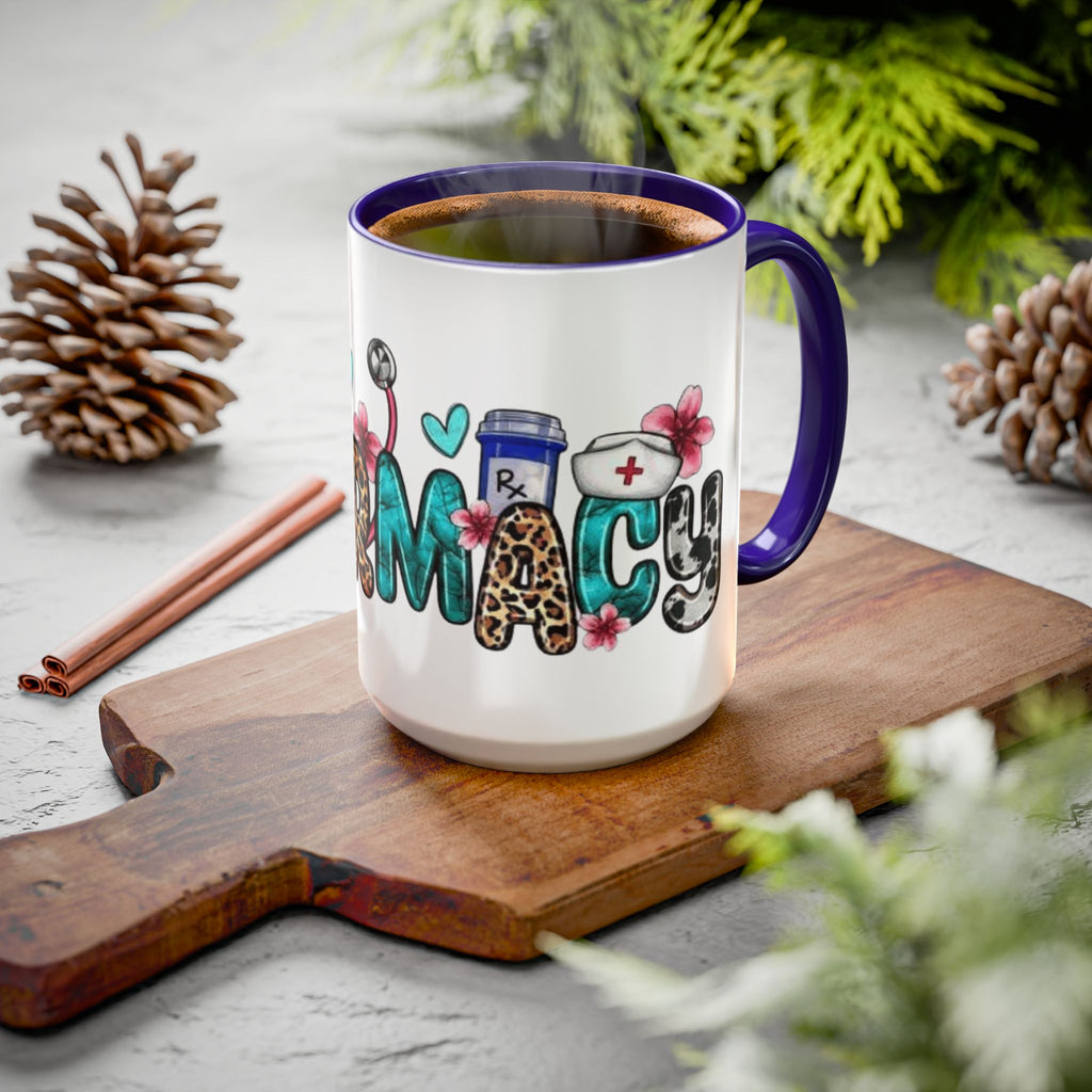 Pharmacy Nurse Coffee Mug — Cute Leopard & Teal Medical Design (11oz/15oz)Christmas mug for all healthcare heroes