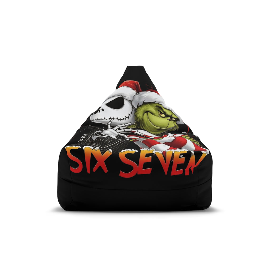 Grinch x Jack Skellington Holiday Bean Bag Cover — "Six Seven" Christmas Lounge Chair