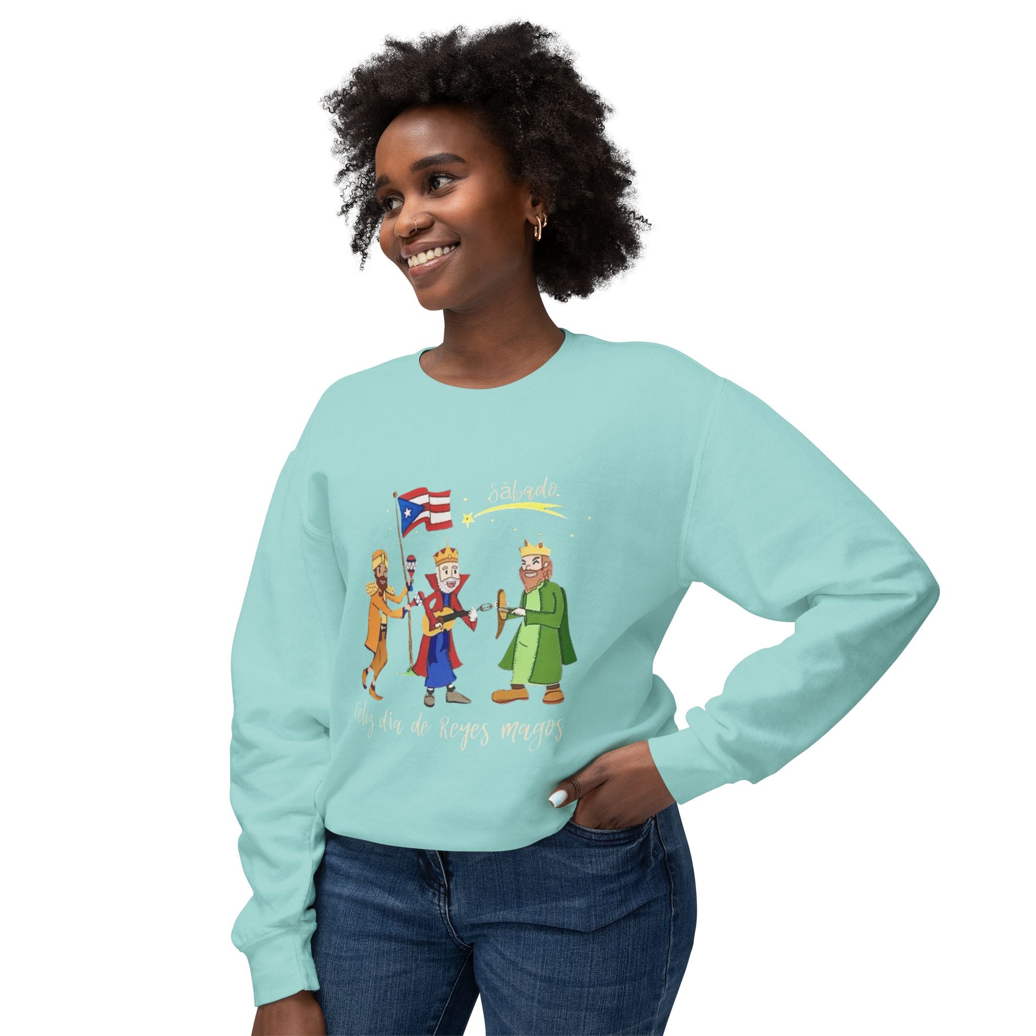 Three Kings Sweatshirt  'Feliz Día De Los Reyes Magos' Holiday Crewneck Christmas T-shirts and sweaters