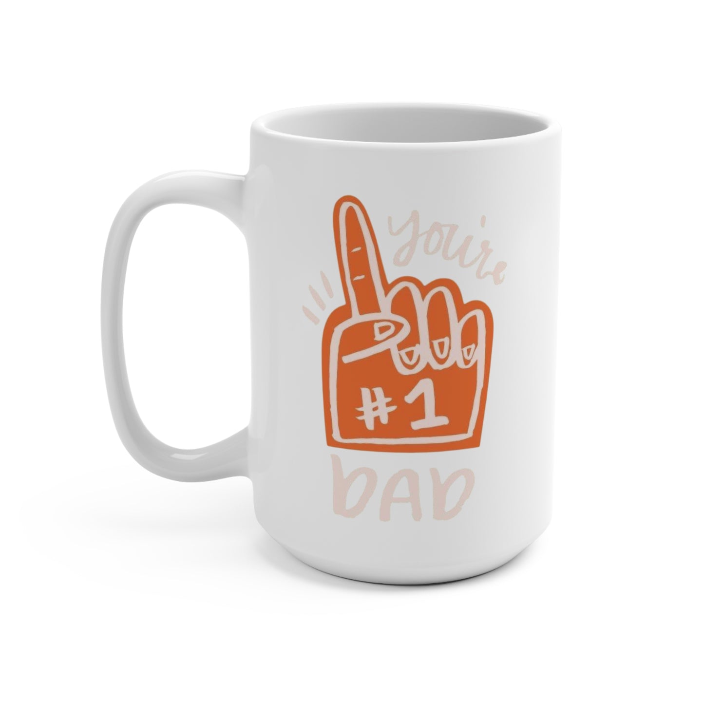 1 Dad Mug, Funny Coffee Cup for Fathers Day, Unique Gift for Dad, Personalized Drinkware, Family Celebration, 15oz Mug