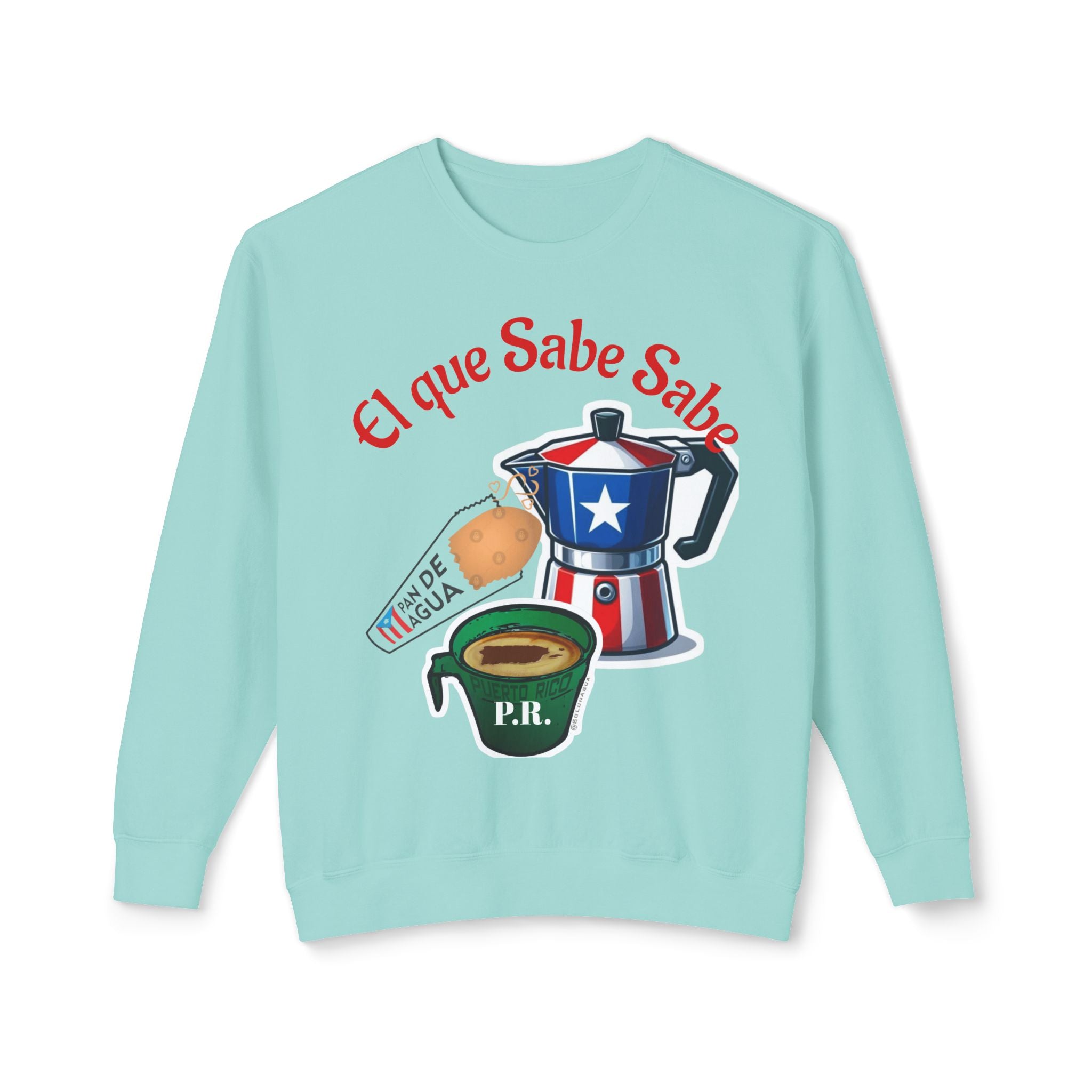 Crewneck Sweatshirt — "El que Sabe Sabe" Puerto Rico Coffee Design