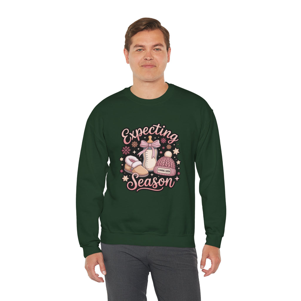 Expecting Season Sweatshirt  Cute Pregnancy Announcement Pullover Cartoon Christmas T-shirts and Sweaters