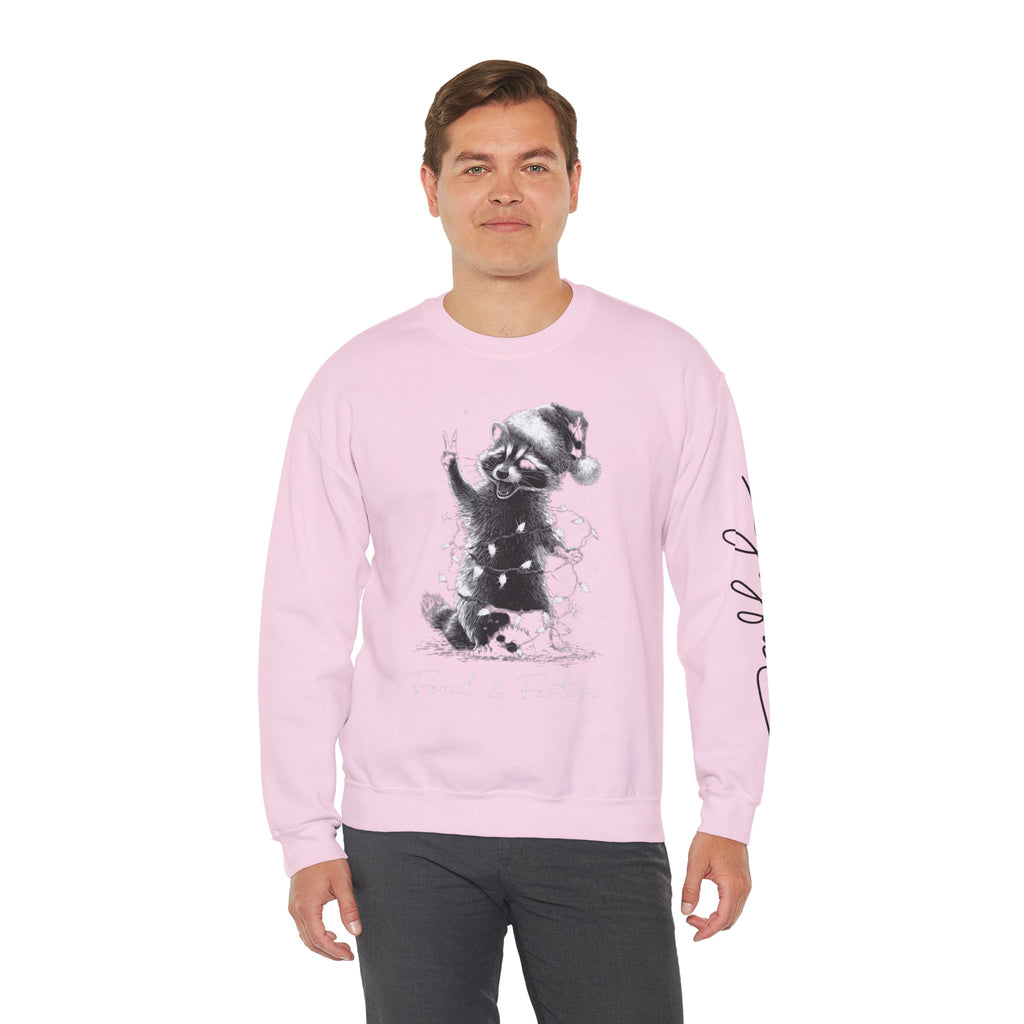 Holiday Raccoon Crewneck Sweatshirt Christmas Tshirts and sweaters,