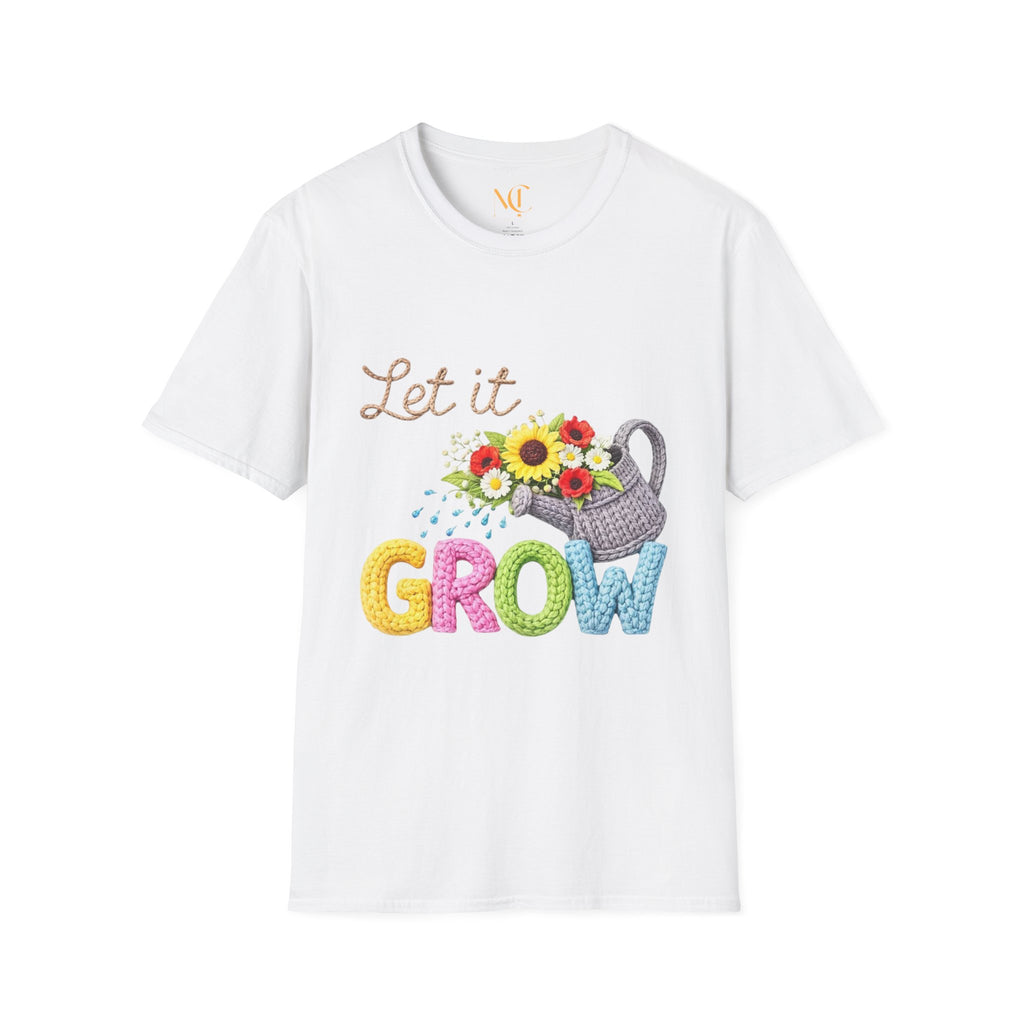 Let It Grow T-Shirt — Floral Watering Can Garden Tee