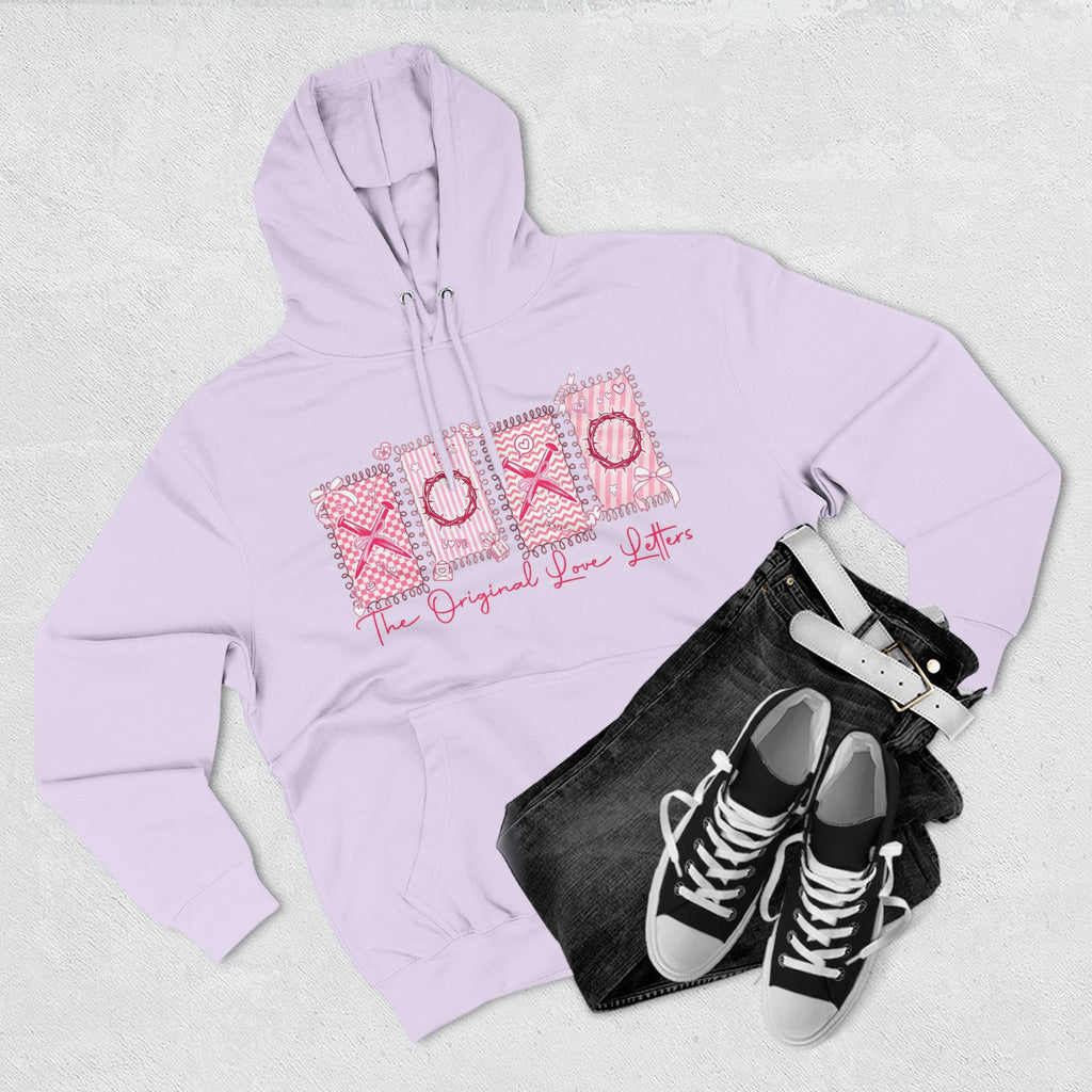 Hoodie  Pink XOXO Three Panel Love Letters Fleece Hoodie